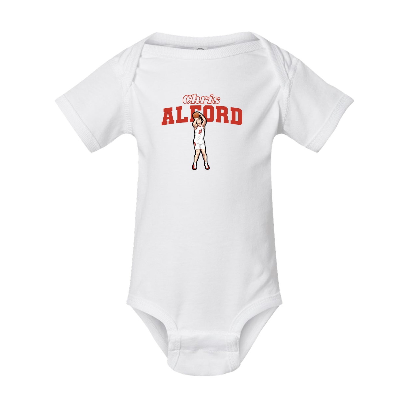 Baby Onesie — Name Arch in White