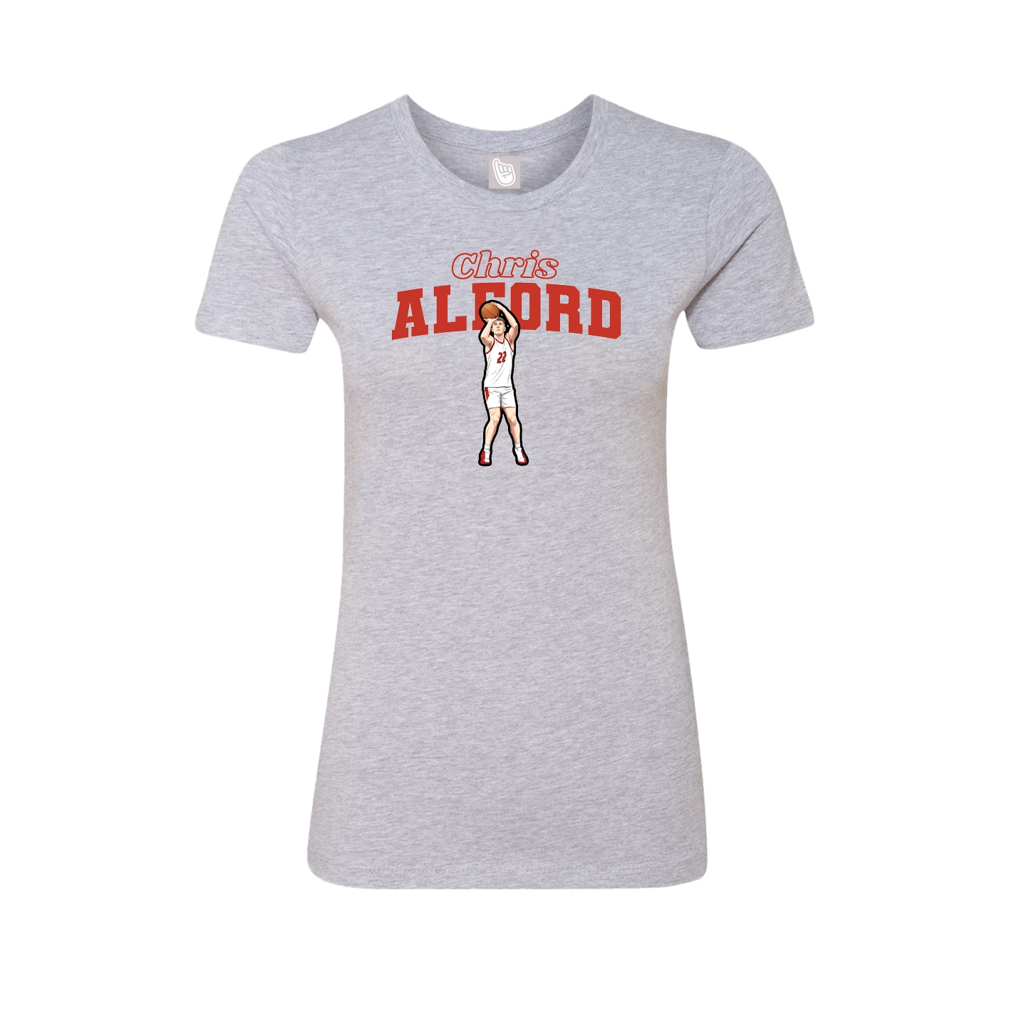 Womens Tee — Name Arch in Grey