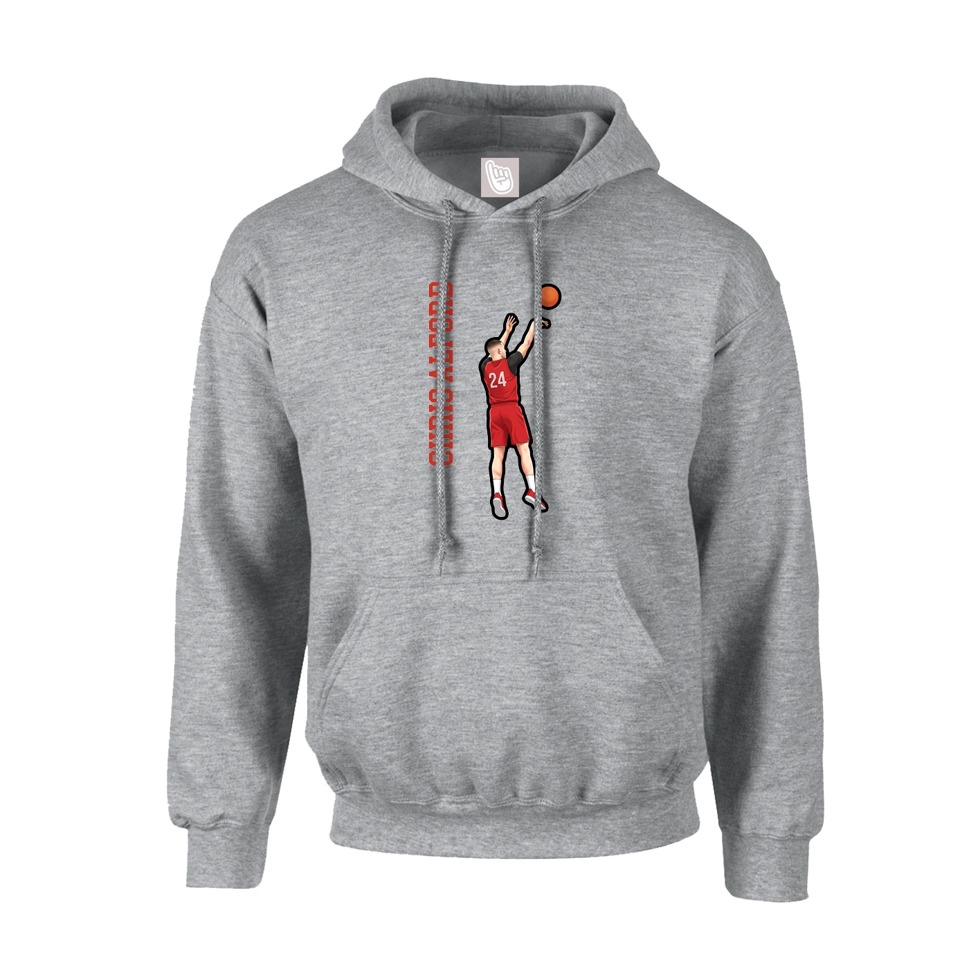 Youth Hoodie — Name Vertical in Grey
