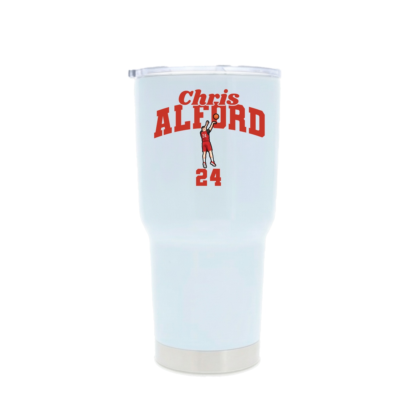 30oz Stainless Steel Tumbler — Signature Arch in White