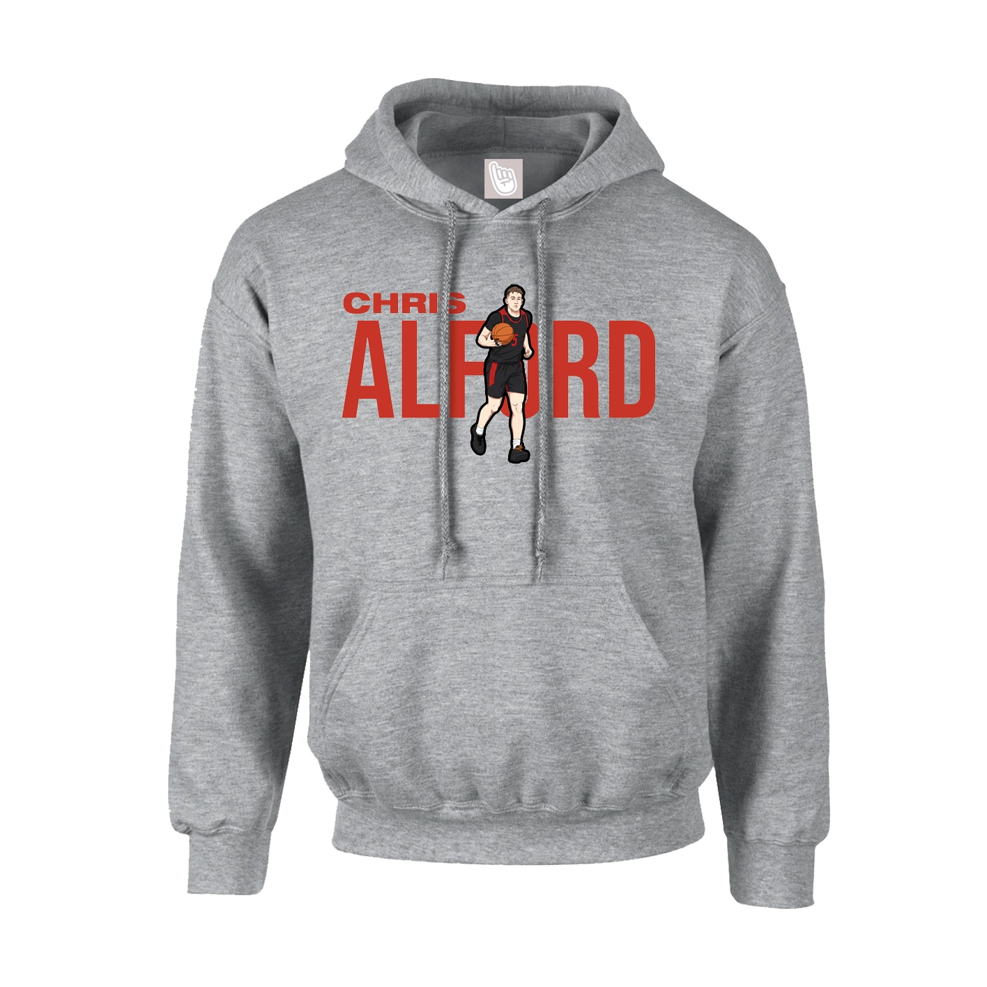 Youth Hoodie — Player Name in Grey
