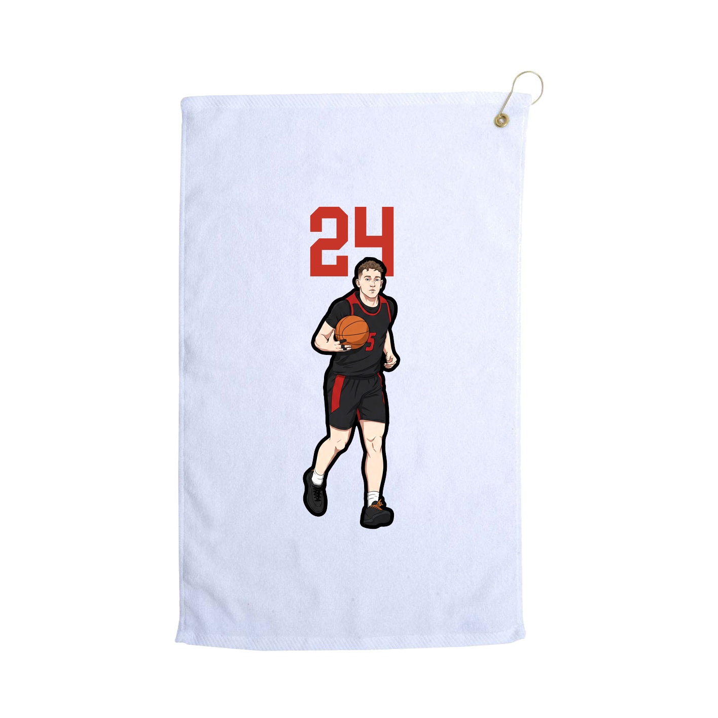 Golf Towel — Number Top in White