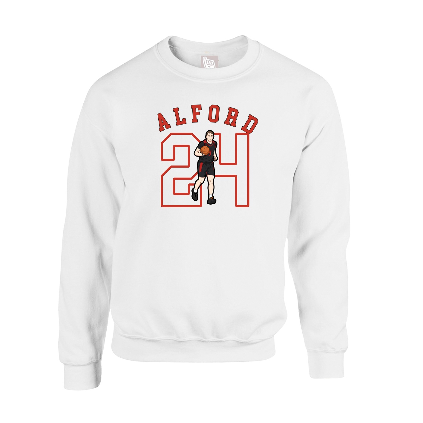 Fleece Crew — Shirsey Arch in White