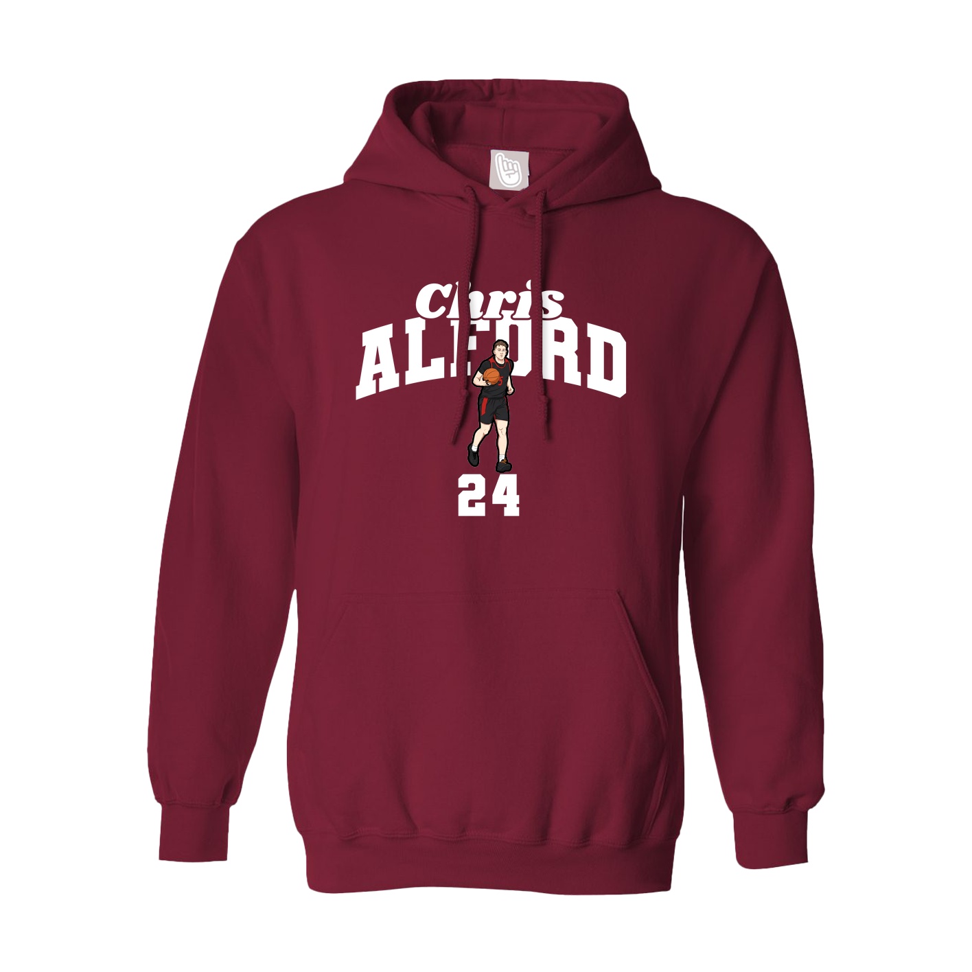 Hoodie — Signature Arch in Cardinal