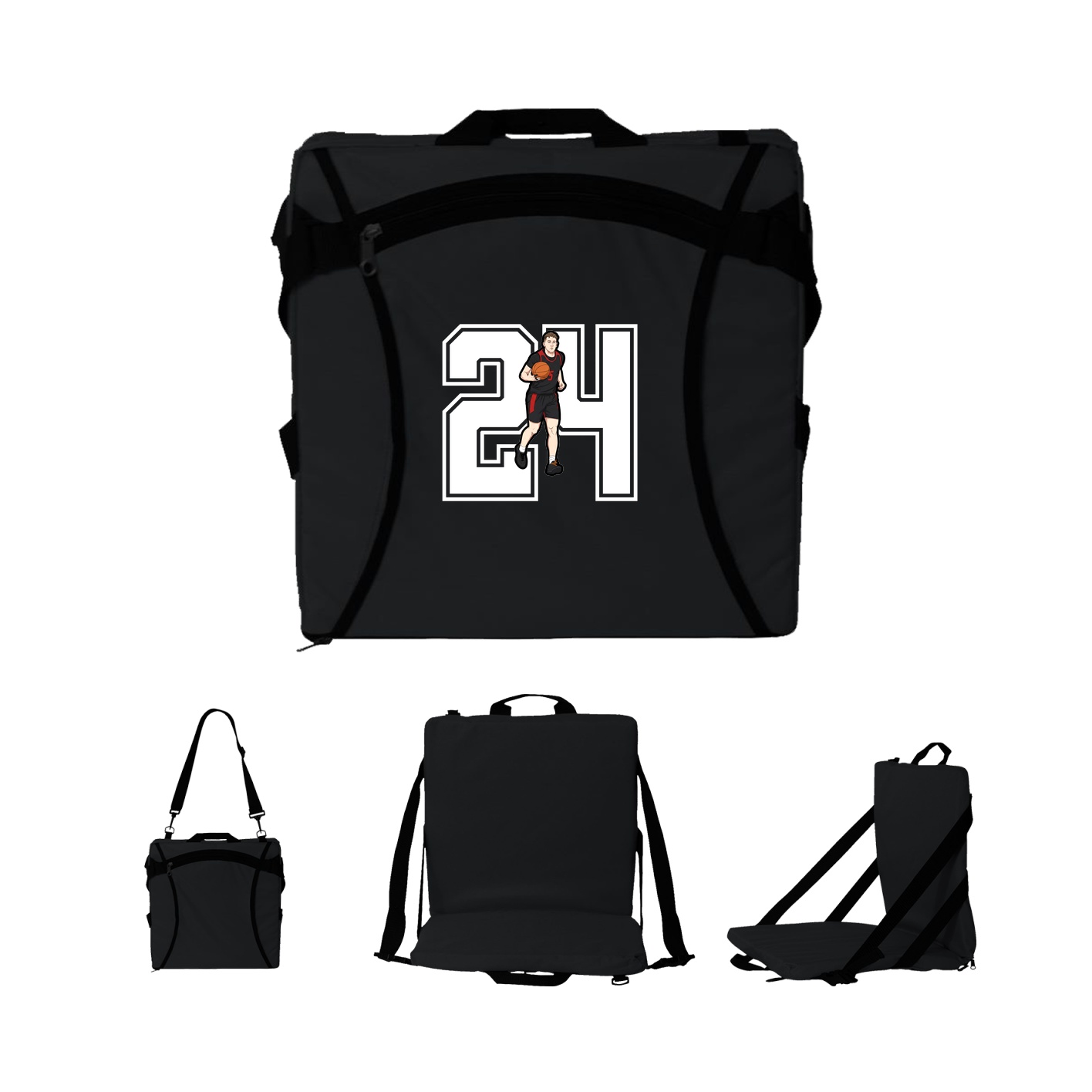 Folding Stadium Seat — Number in Black