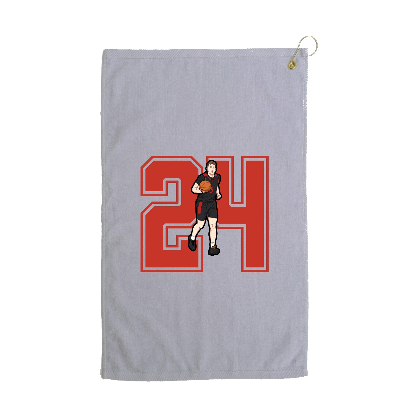 Golf Towel — Number in Grey