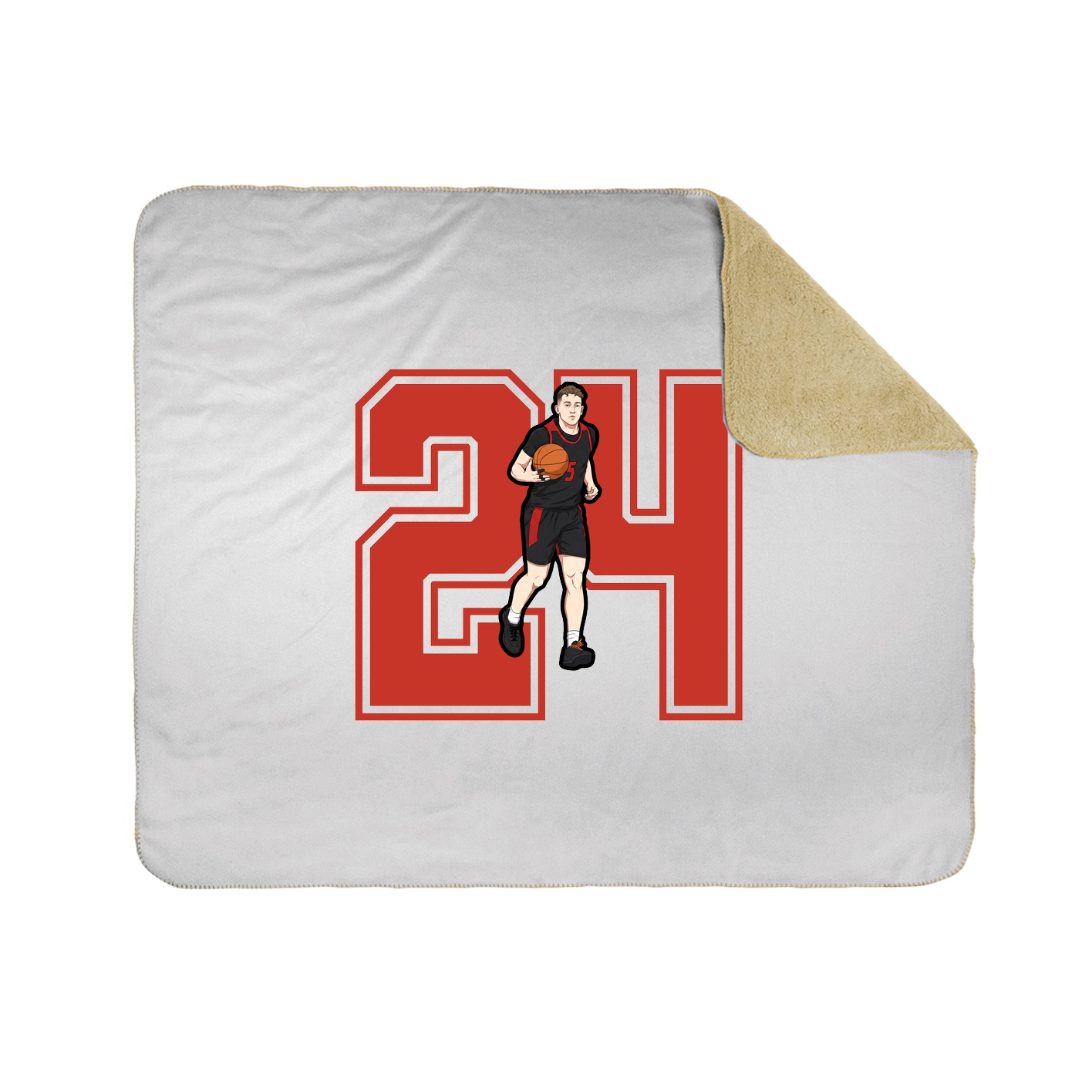 Throw Blanket — Number in White