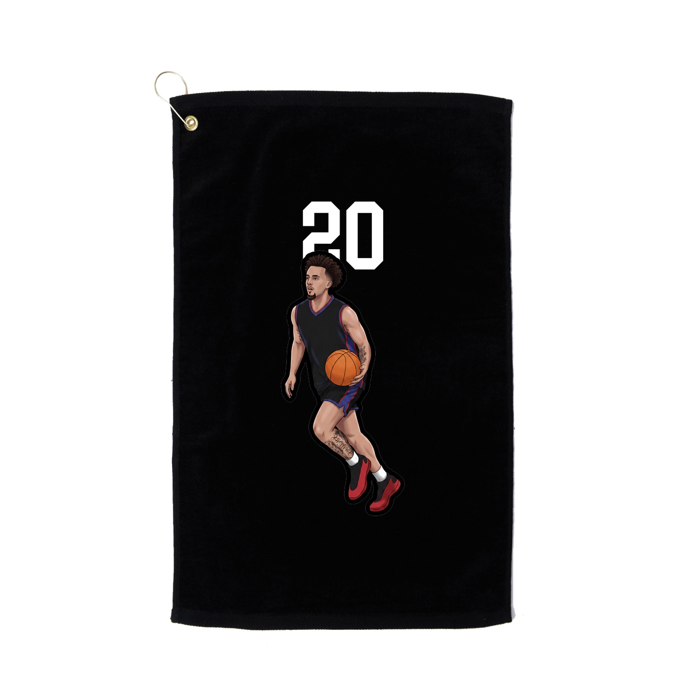 Golf Towel — Number Top in Black