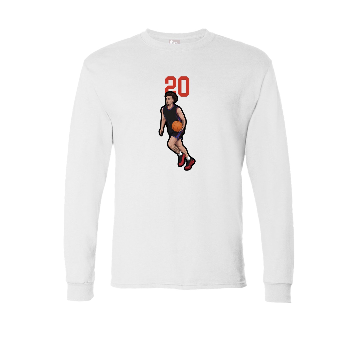 Long Sleeve Tee — Number Top in White