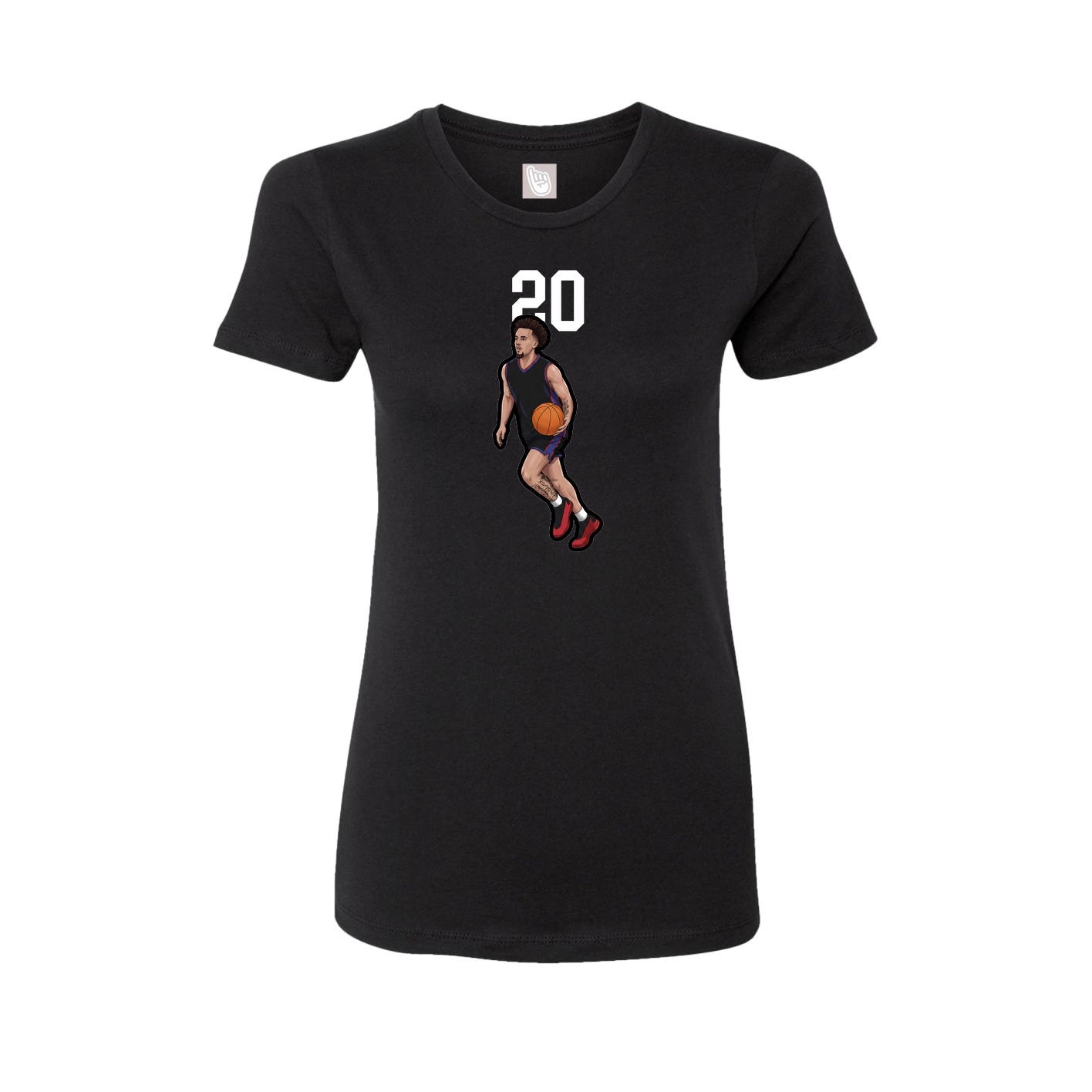 Fitted Women's Tee — Number Top in Black