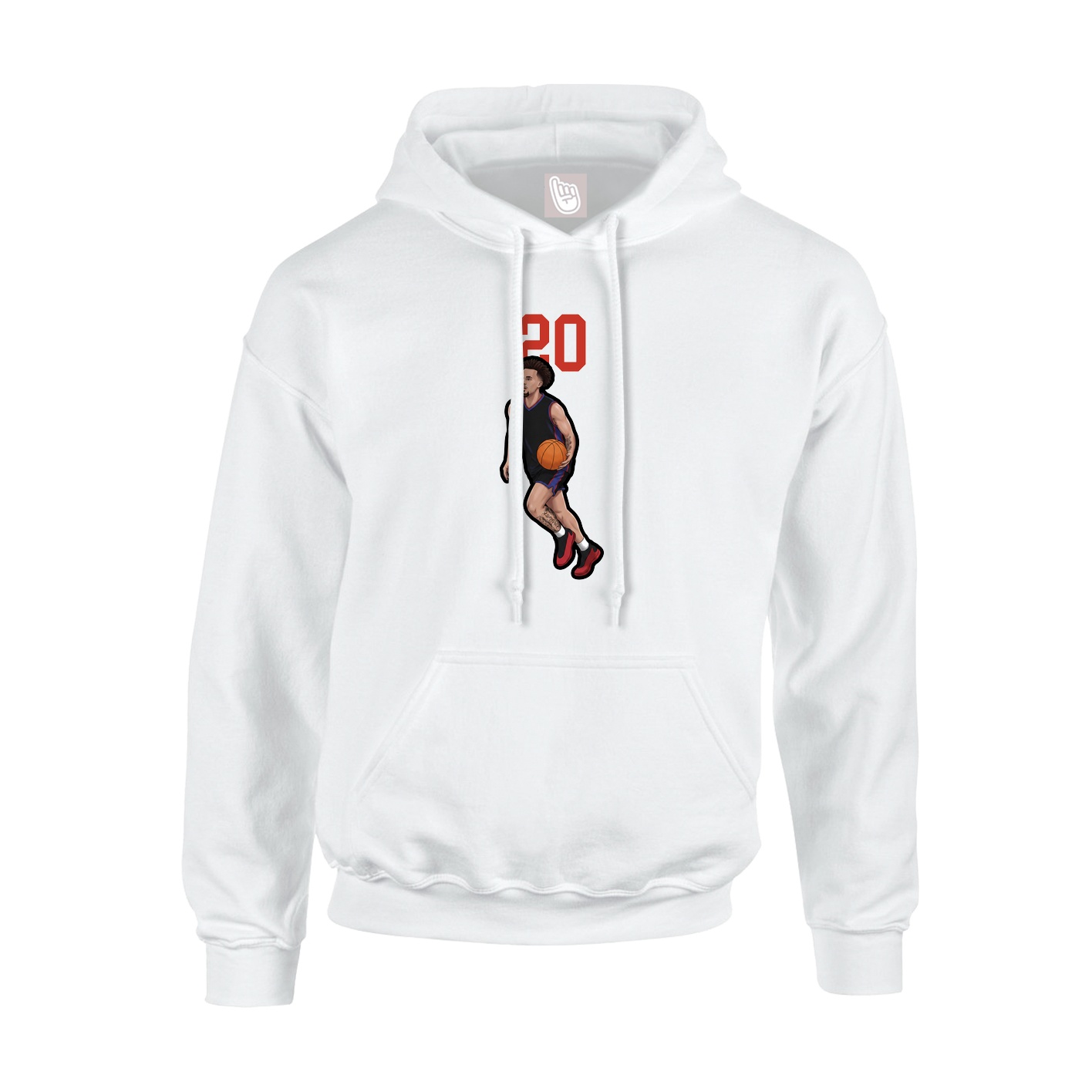 Youth Hoodie — Number Top in White