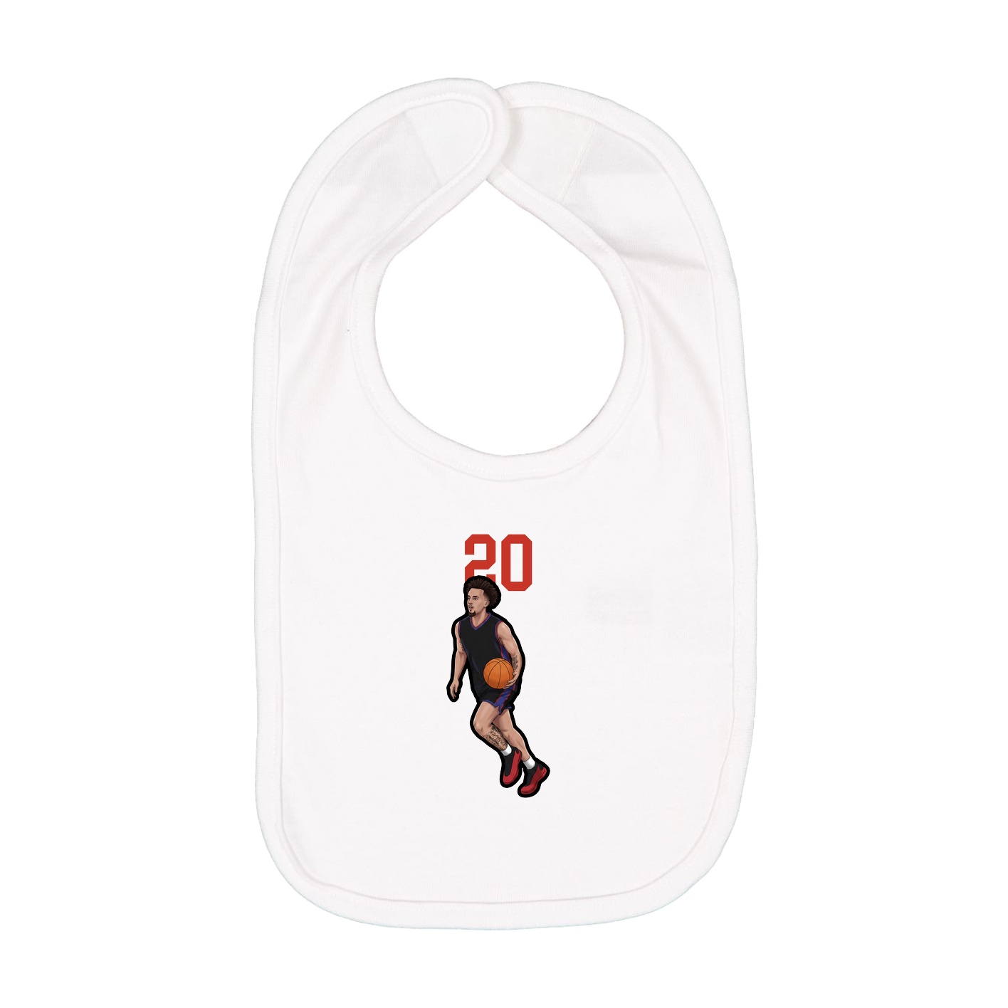 Infant Bib — Number Top in White