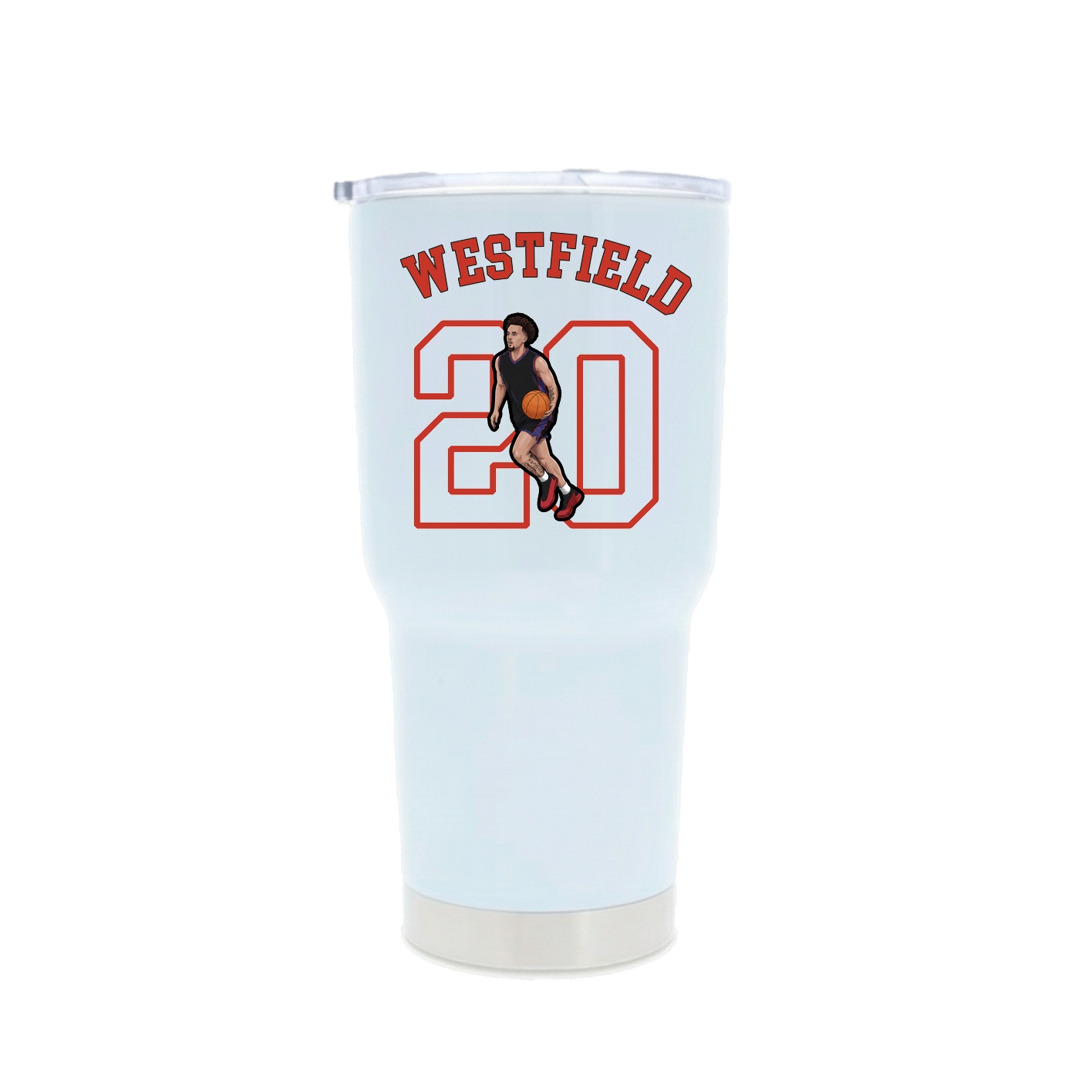 30oz Stainless Steel Tumbler — Shirsey Arch in White
