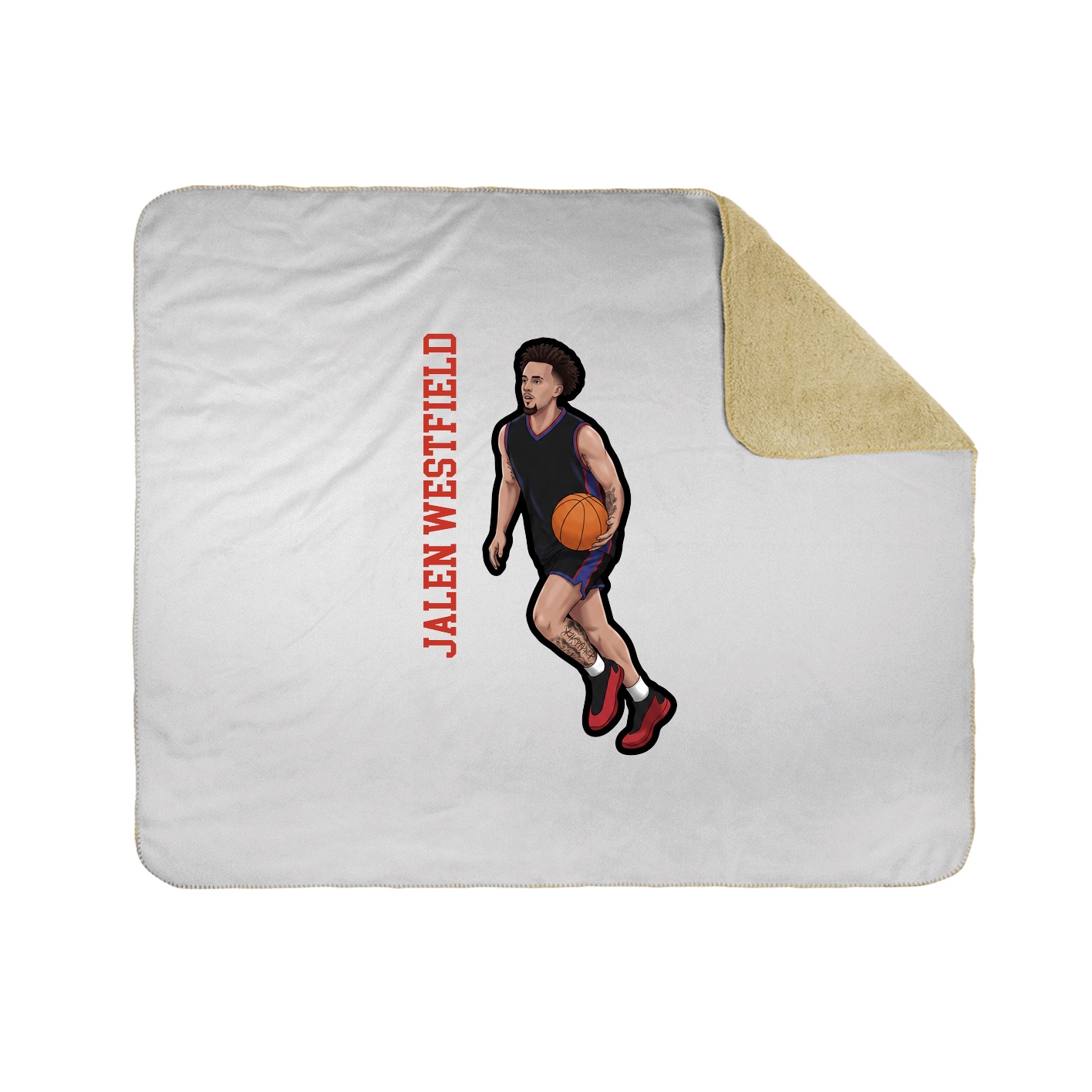 Throw Blanket — Name Vertical in White