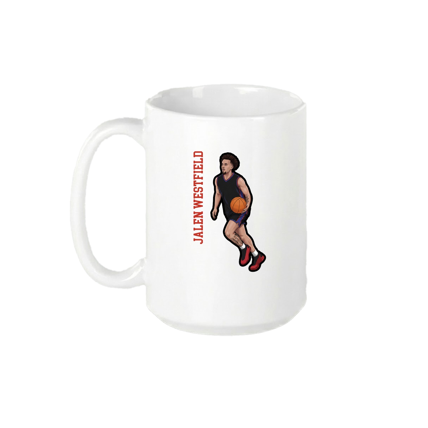 15oz Coffee Mug — Name Vertical in White