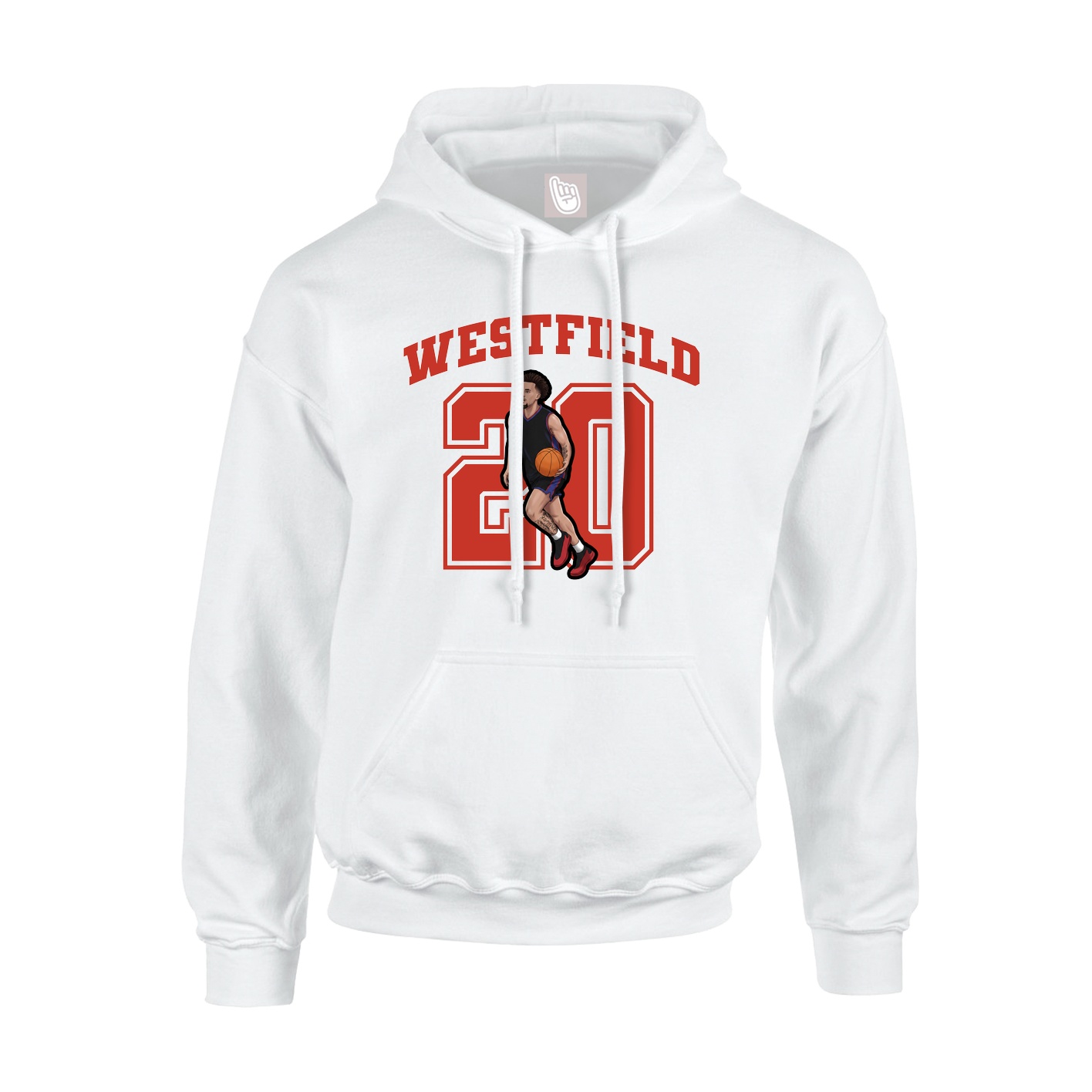 Youth Hoodie — Number in White