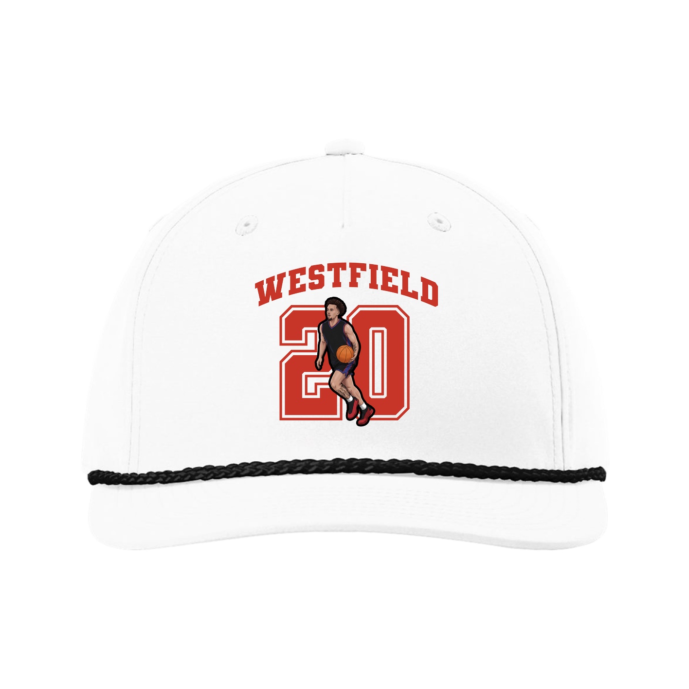 Five-Panel Classic Rope Cap — Number in White