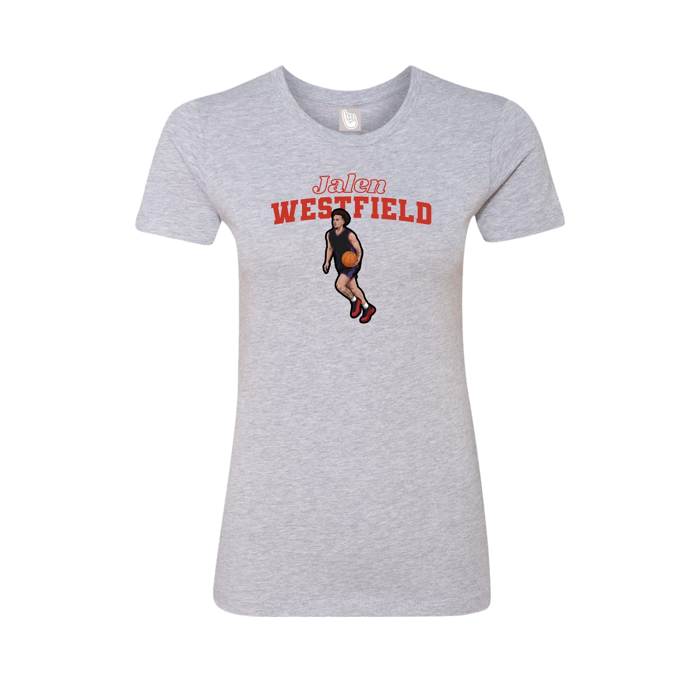 Fitted Women's Tee — Name Arch in Grey