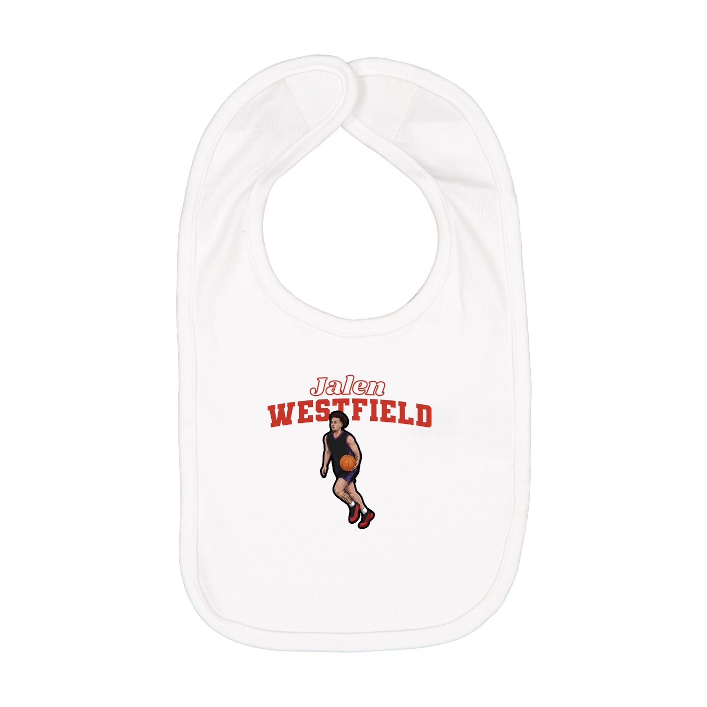 Infant Bib — Name Arch in White