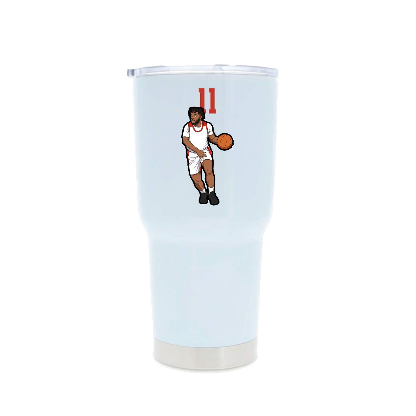 30oz Stainless Steel Tumbler — Number Top in White