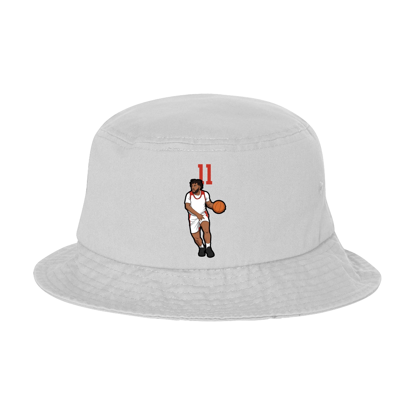 Bucket Cap — Number Top in White