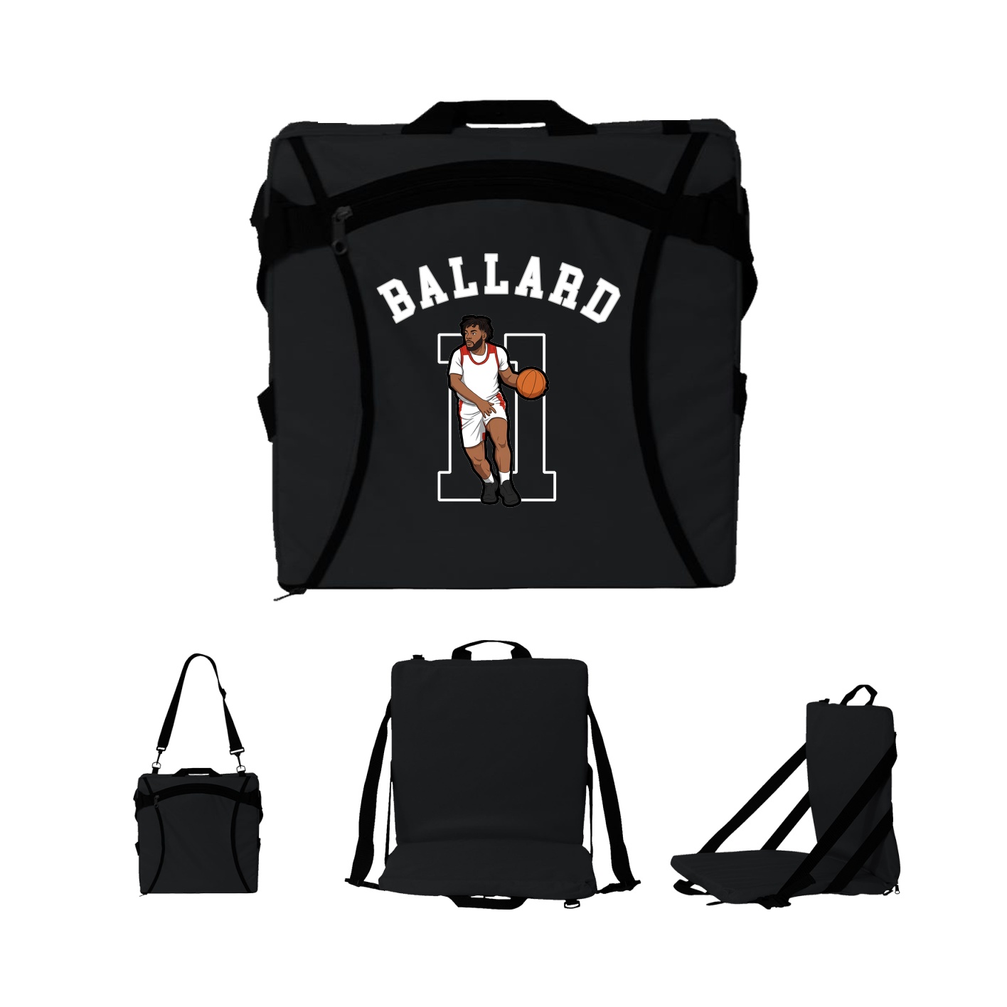 Folding Stadium Seat — Shirsey Arch in Black
