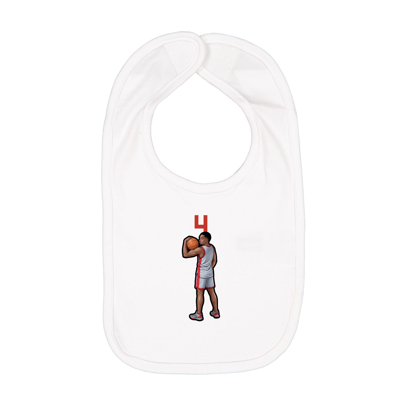Infant Bib — Number Top in White