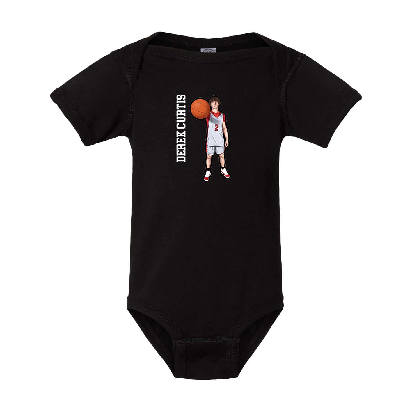 Baby Onesie — Name Vertical in Black