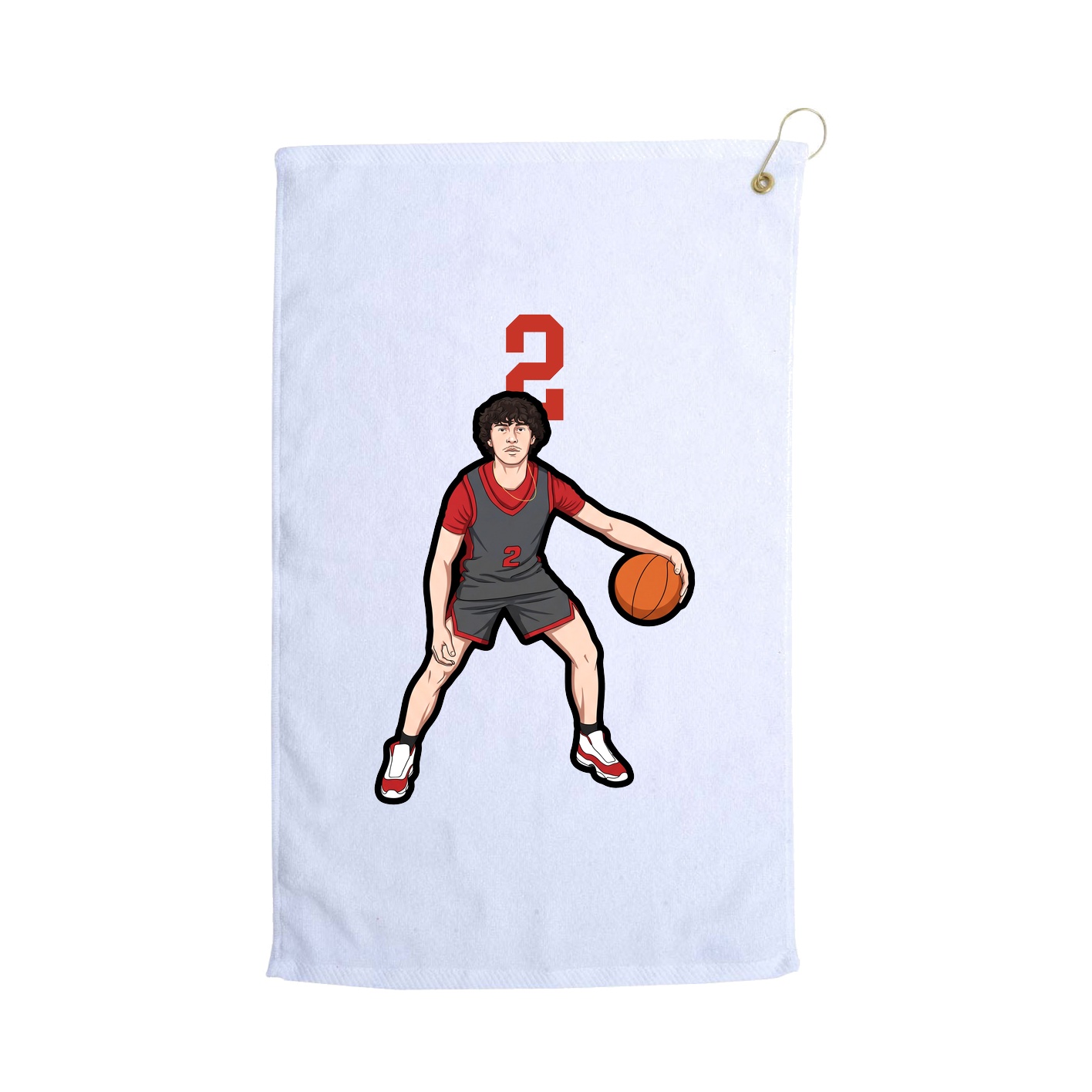 Golf Towel — Number Top in White