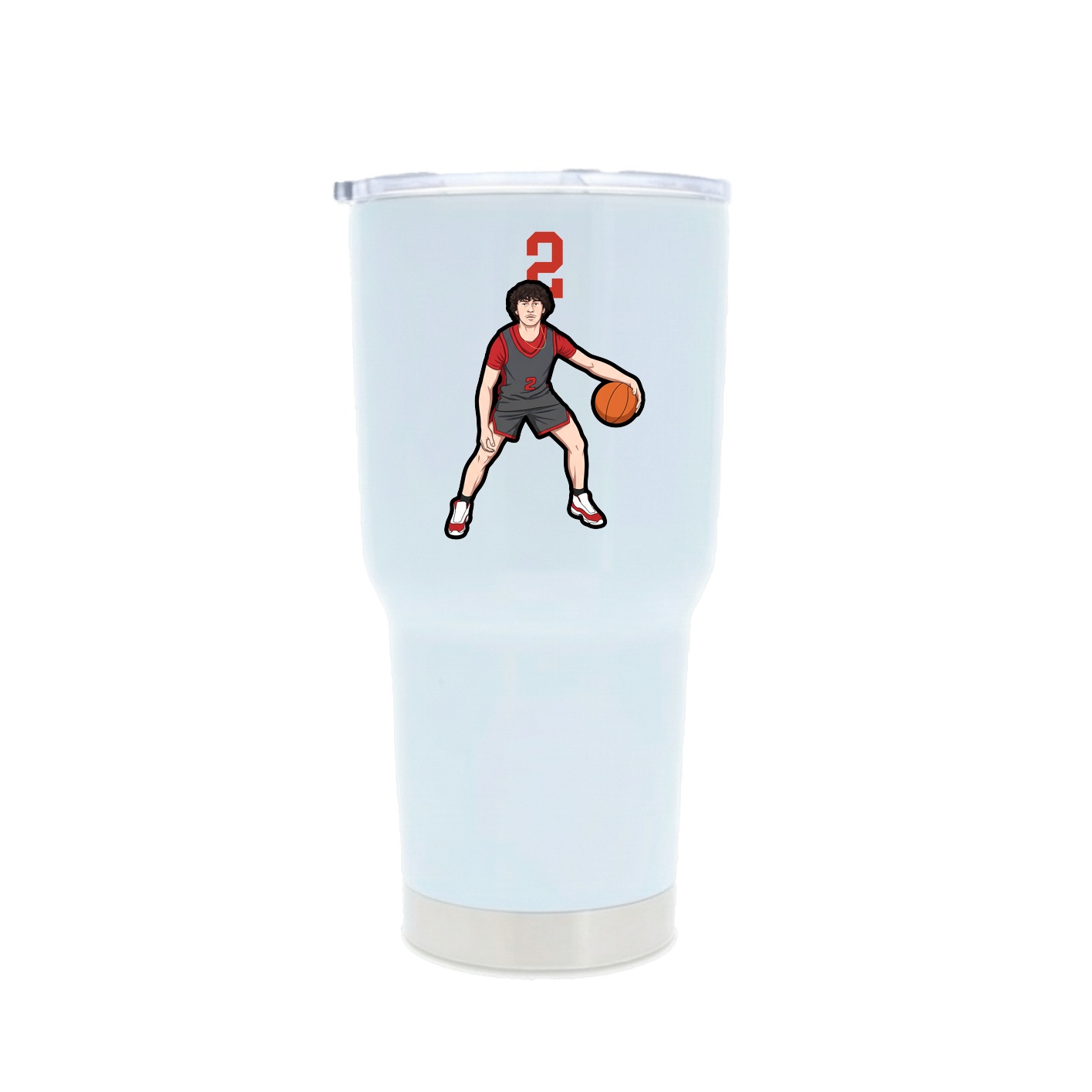 30oz Stainless Steel Tumbler — Number Top in White