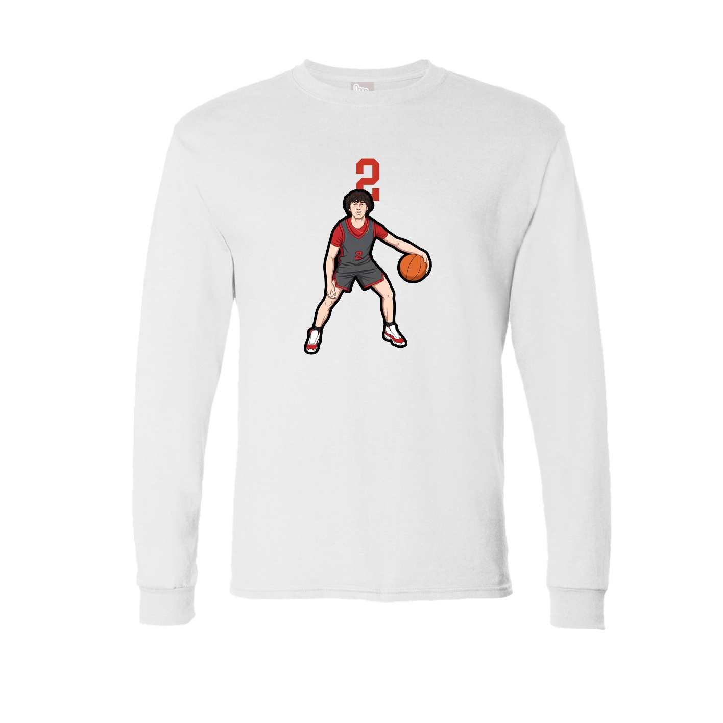 Long Sleeve Tee — Number Top in White