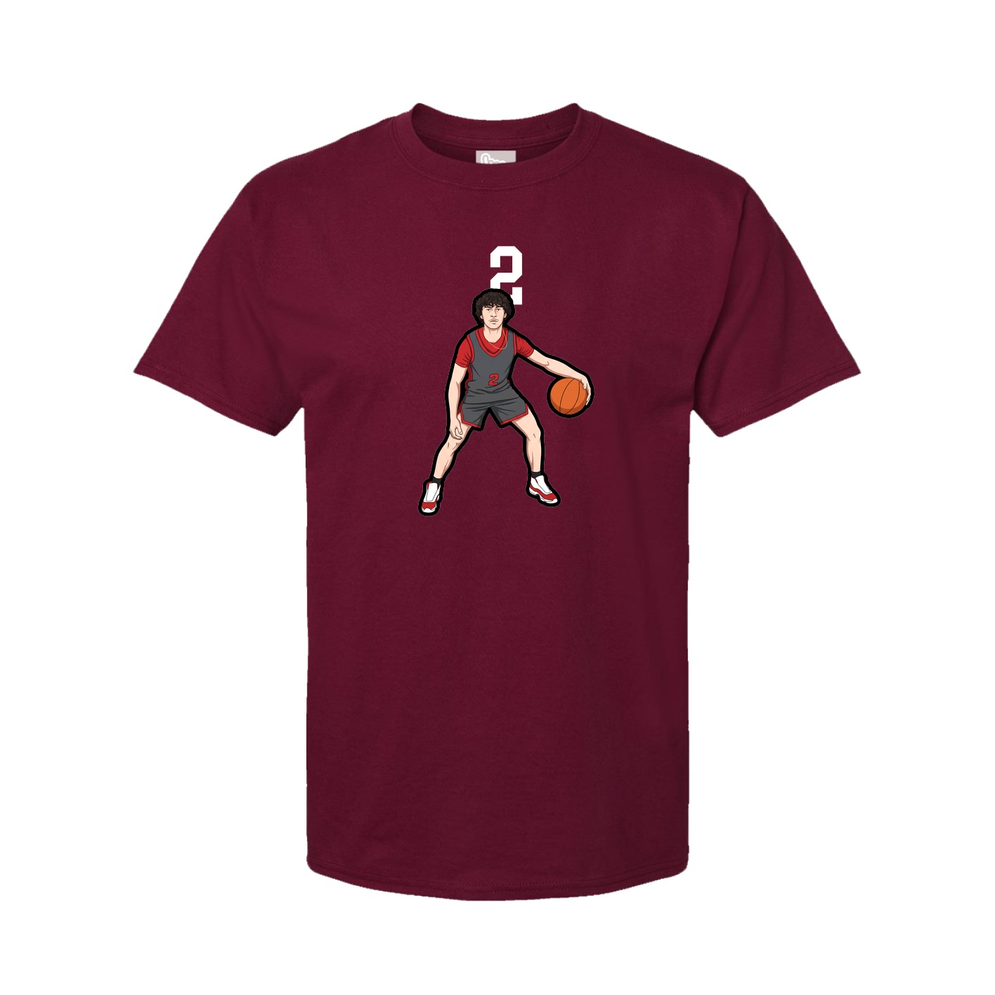 Youth Tee — Number Top in Cardinal