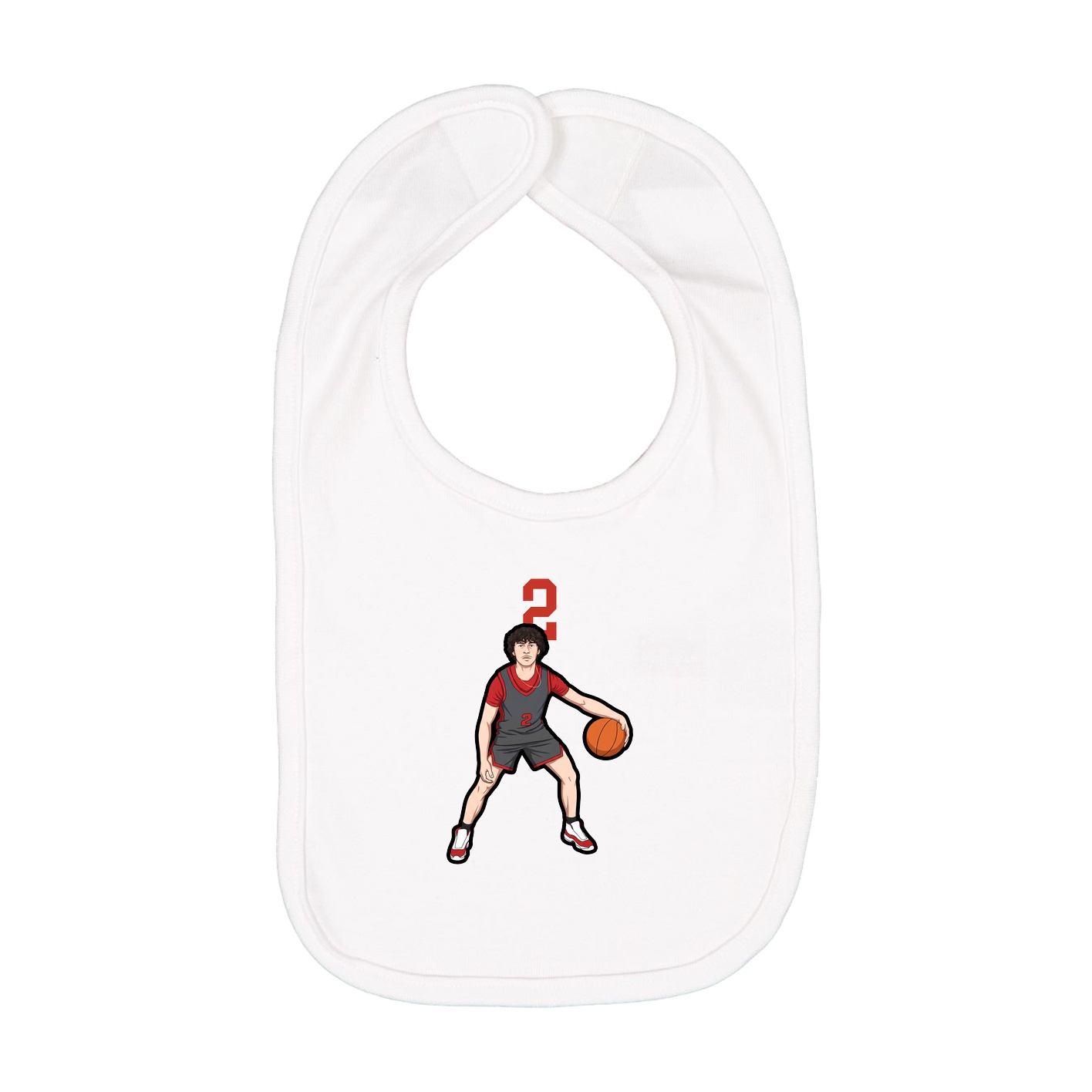 Infant Bib — Number Top in White