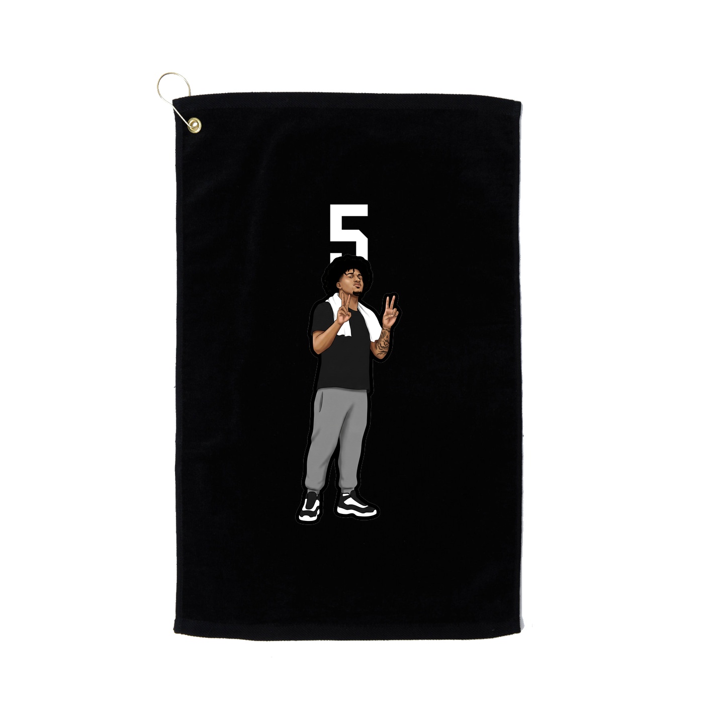 Golf Towel — Number Top in Black