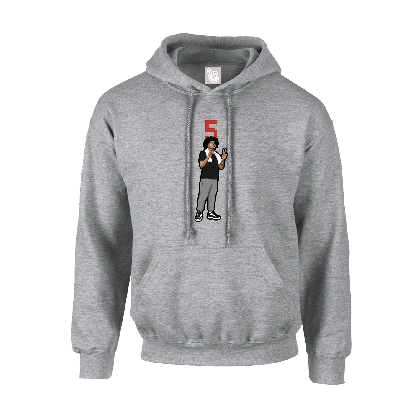 Hoodie — Number Top in Grey