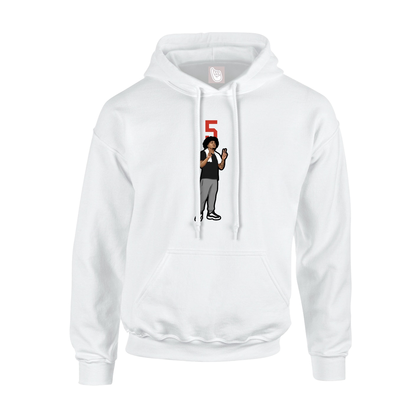 Youth Hoodie — Number Top in White