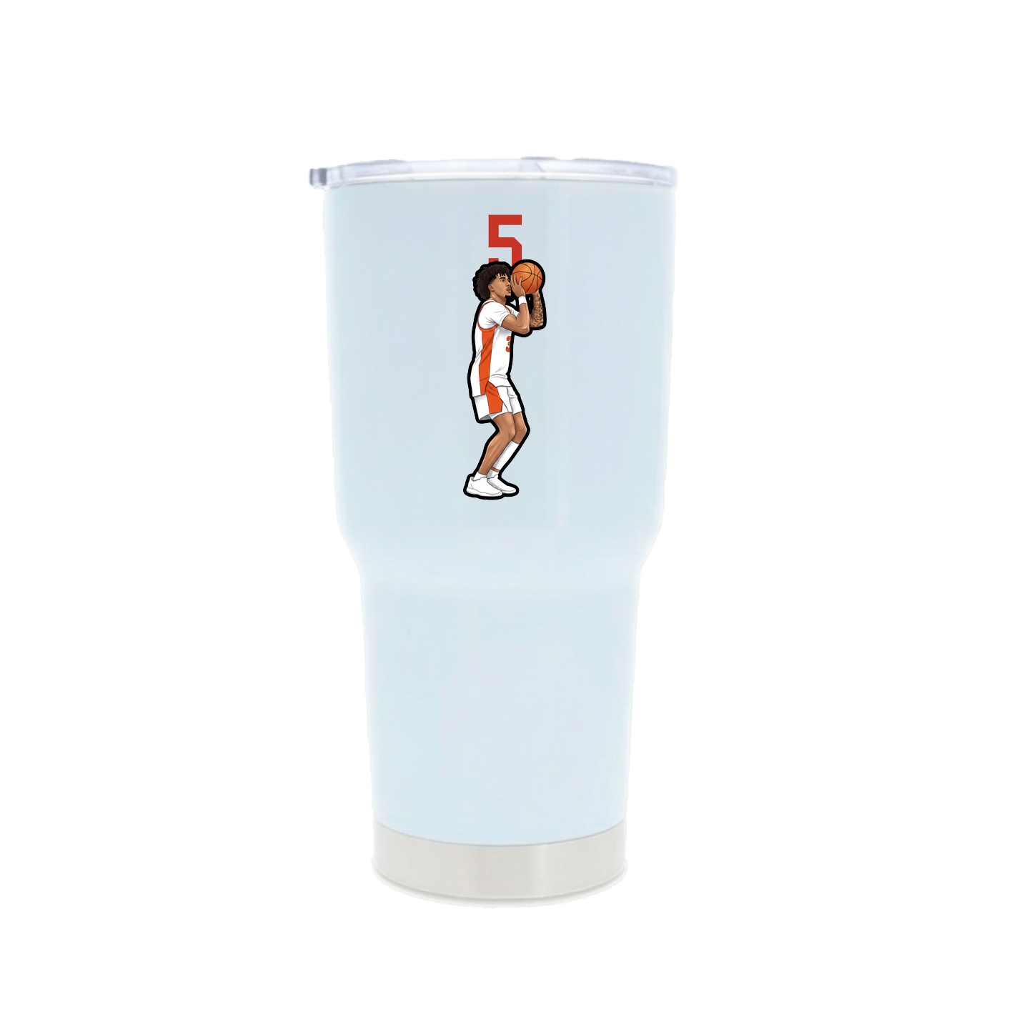 30oz Stainless Steel Tumbler — Number Top in White