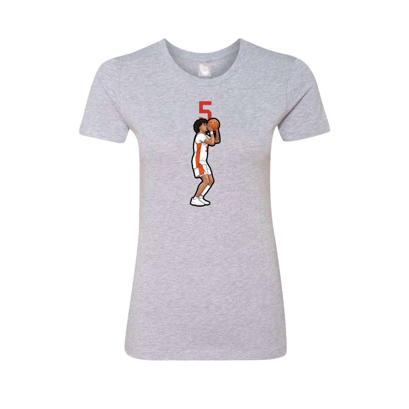Womens Tee — Number Top in Grey