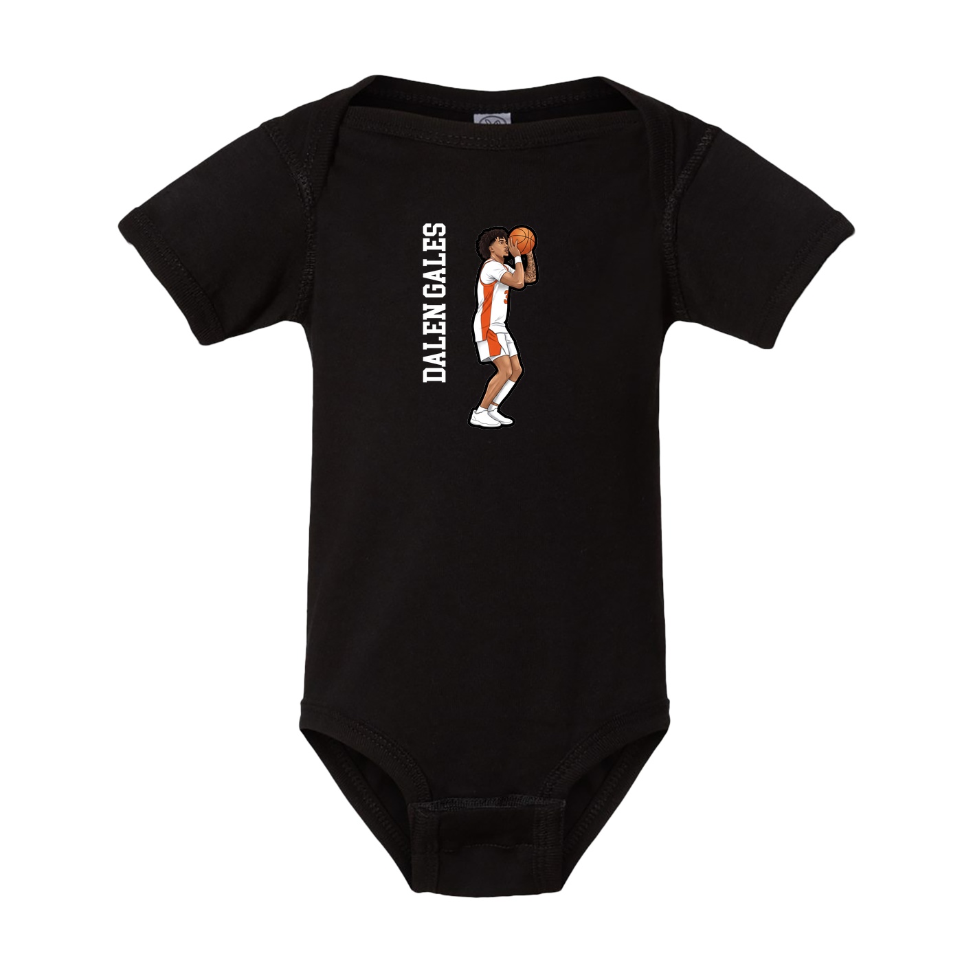 Baby Onesie — Name Vertical in Black