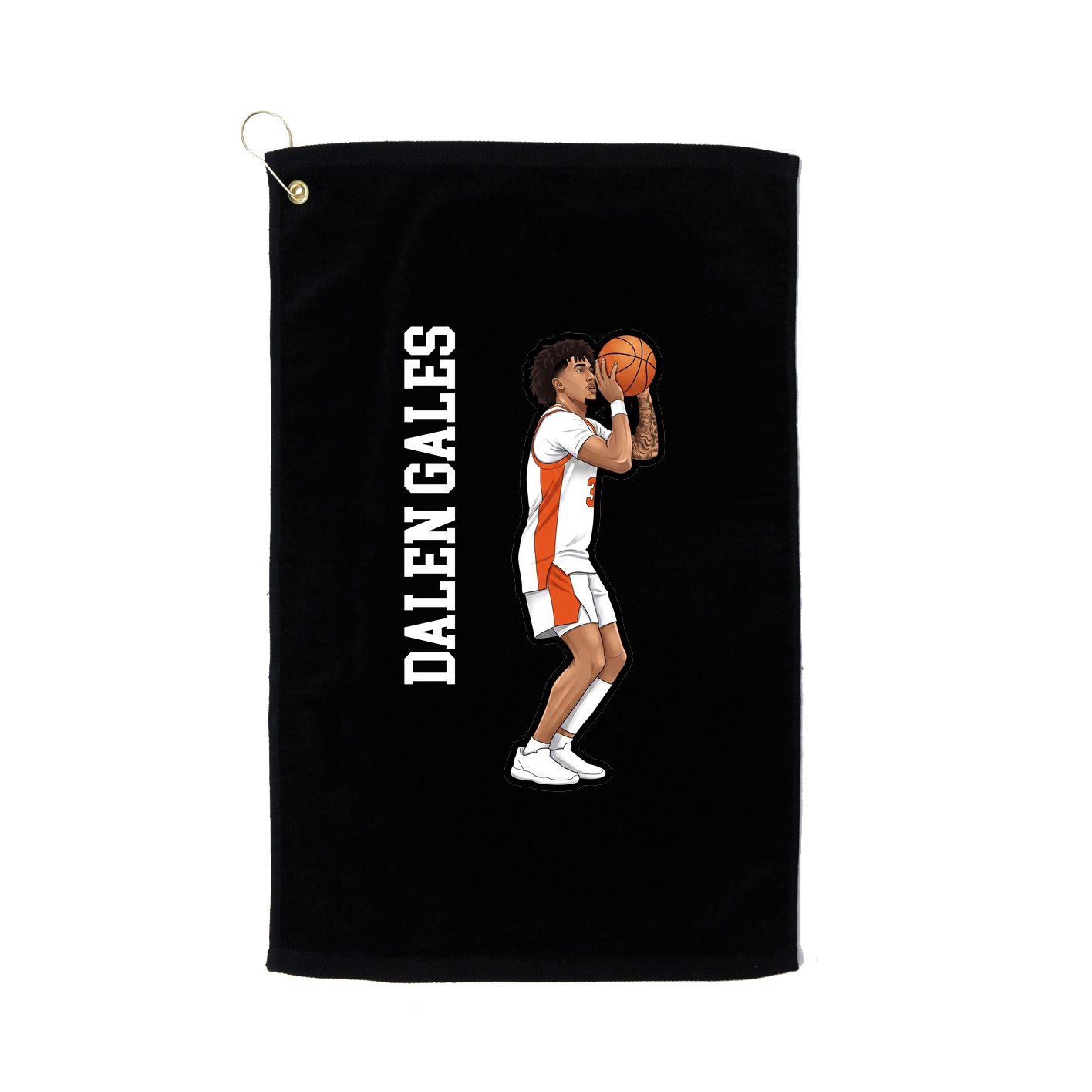 Golf Towel — Name Vertical in Black