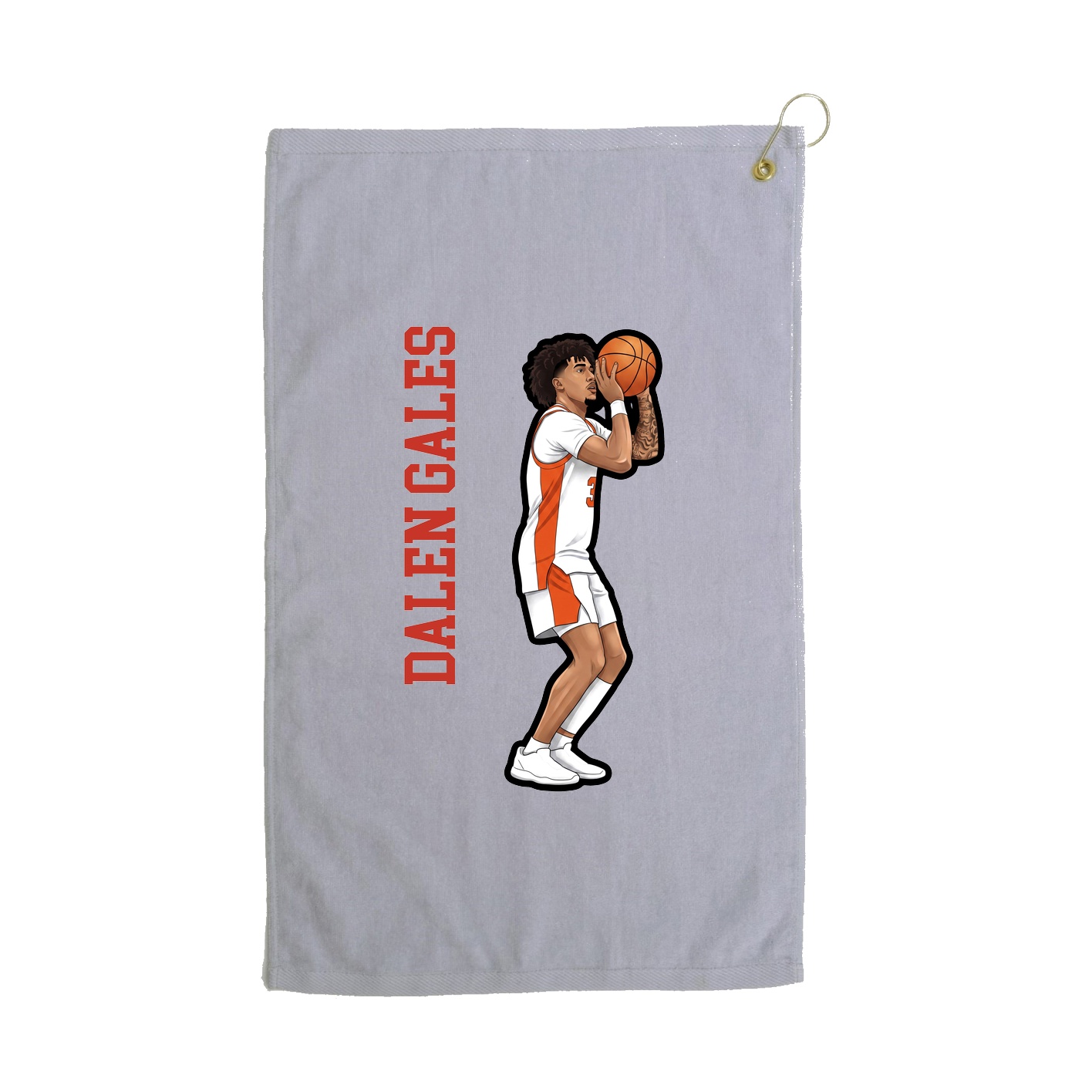 Golf Towel — Name Vertical in Grey