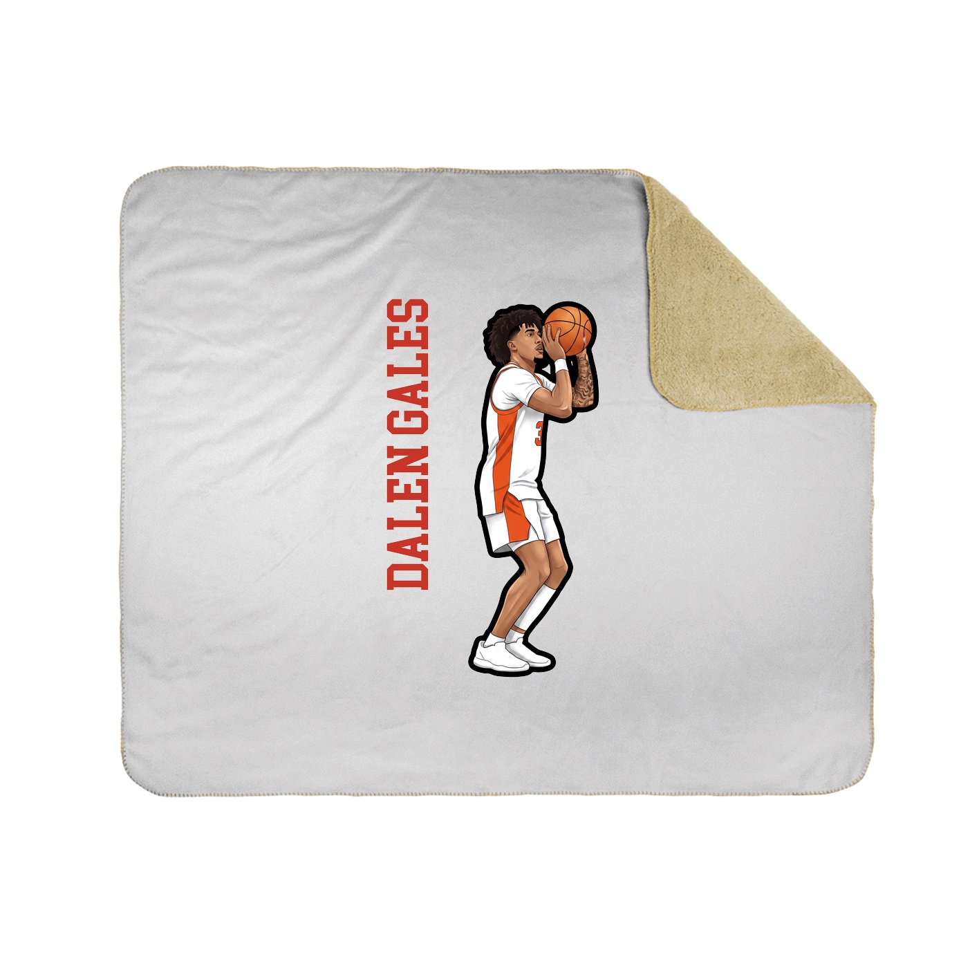 Throw Blanket — Name Vertical in White