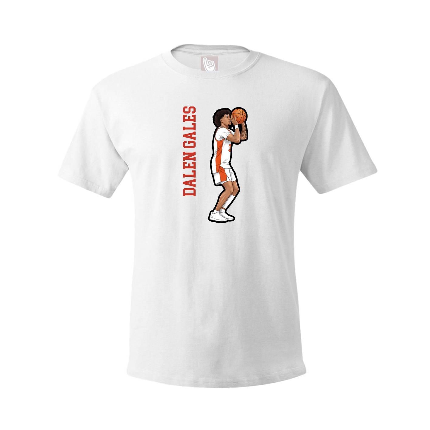 Tee — Name Vertical in White