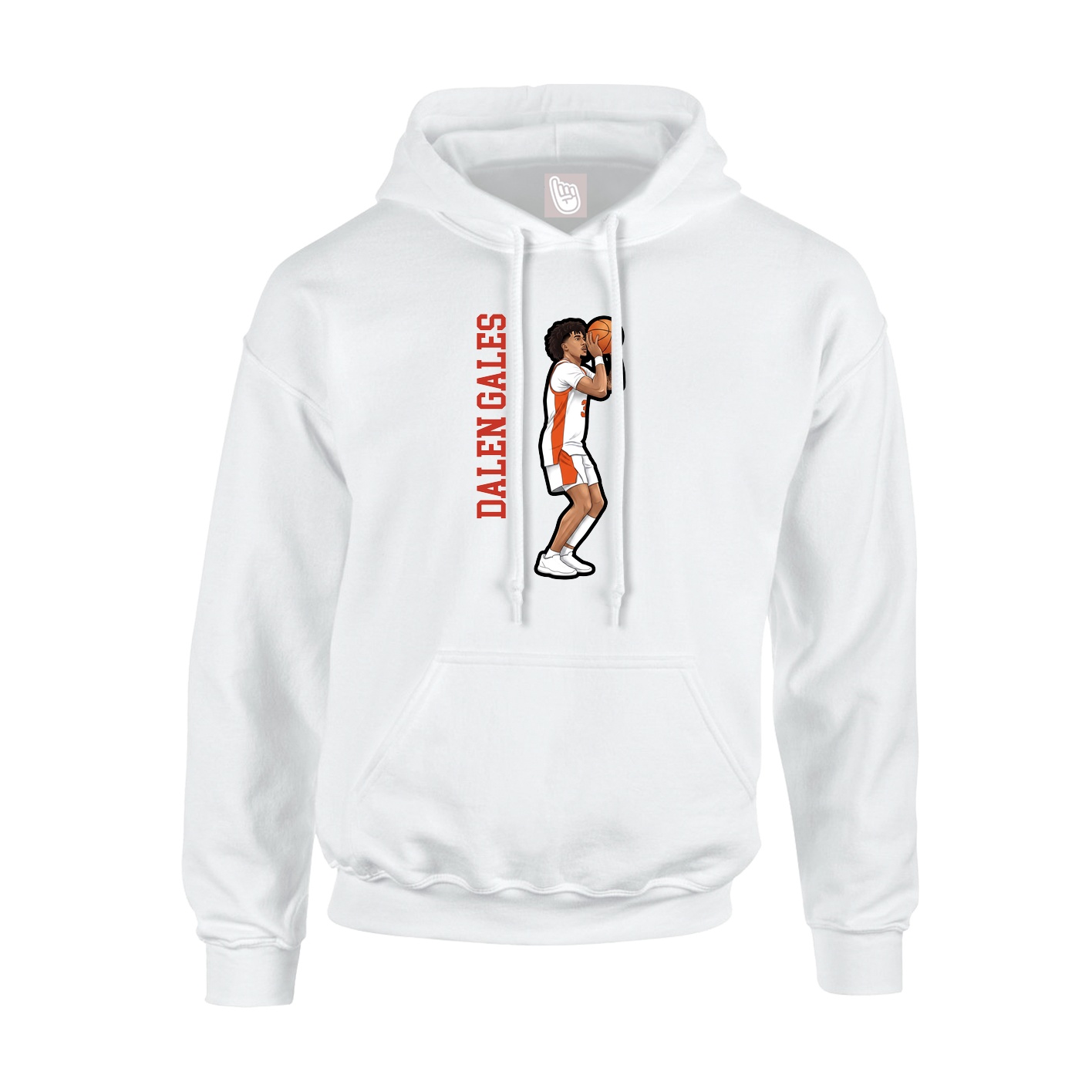 Youth Hoodie — Name Vertical in White