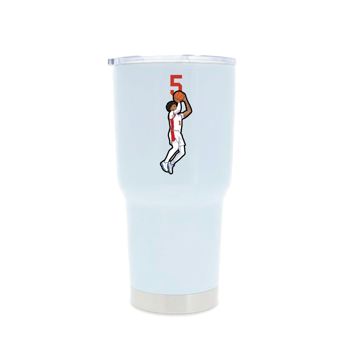 30oz Stainless Steel Tumbler — Number Top in White