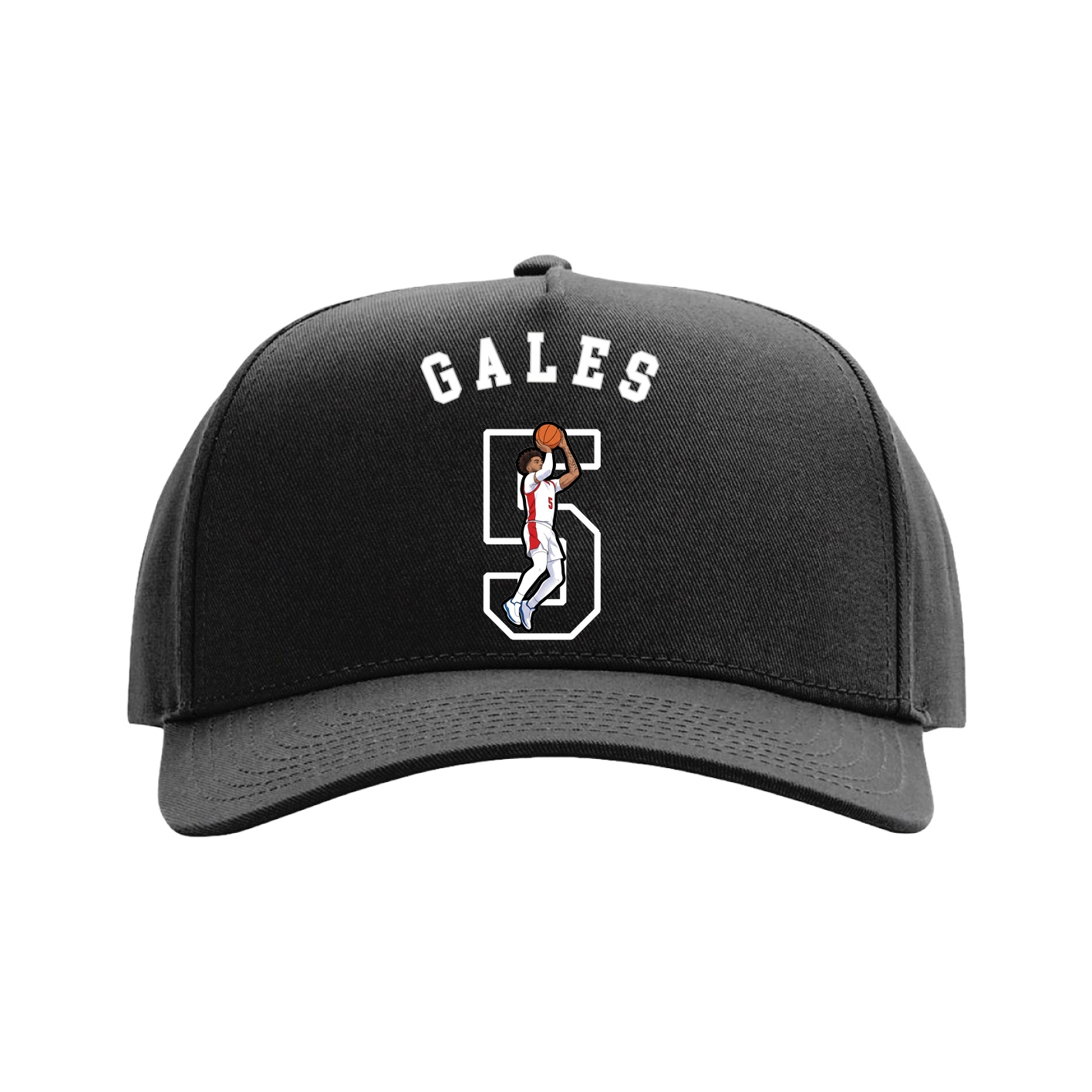 Full Fabric Five-Panel Champ Cap — Shirsey Arch in Black
