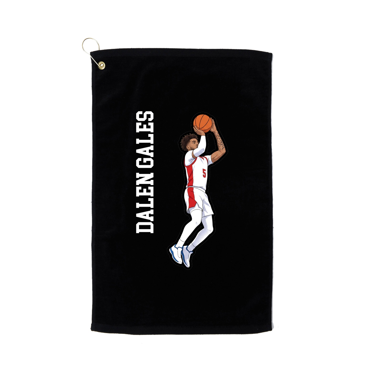 Golf Towel — Name Vertical in Black