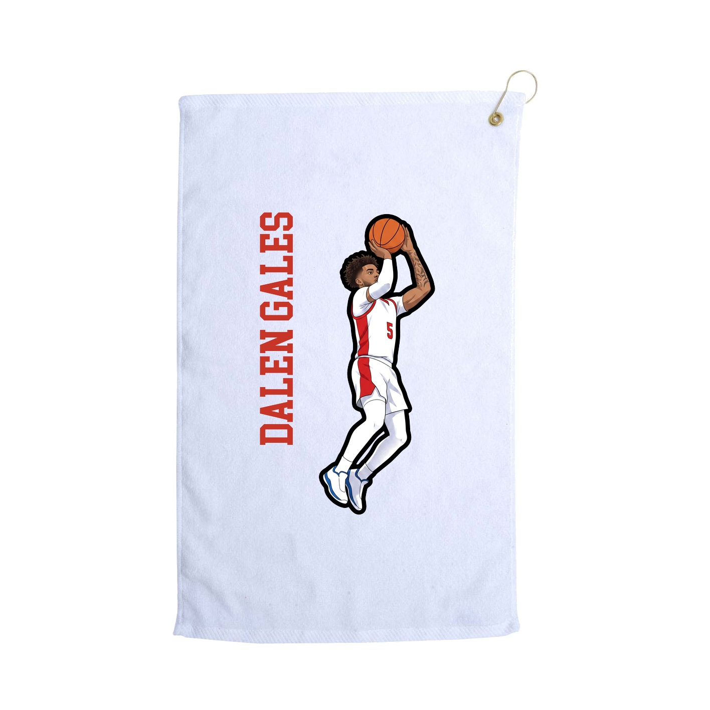 Golf Towel — Name Vertical in White