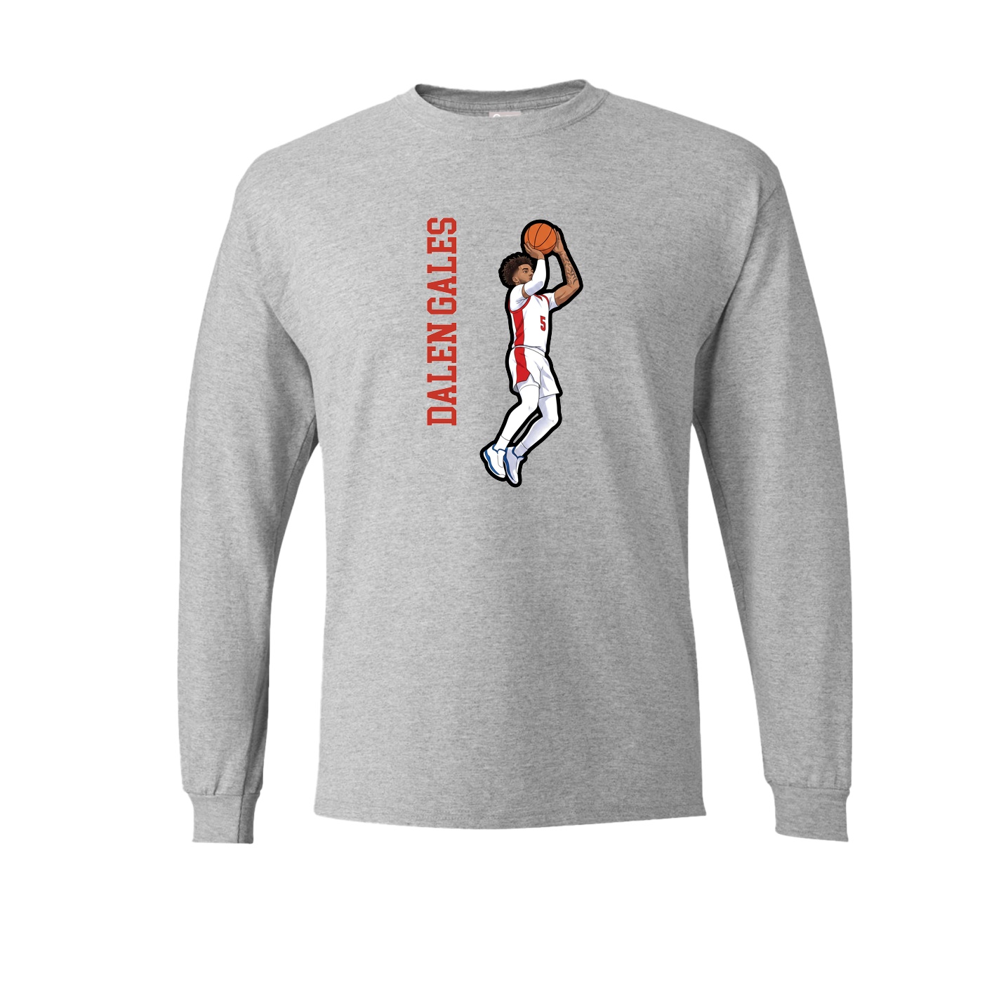 Long Sleeve Tee — Name Vertical in Grey