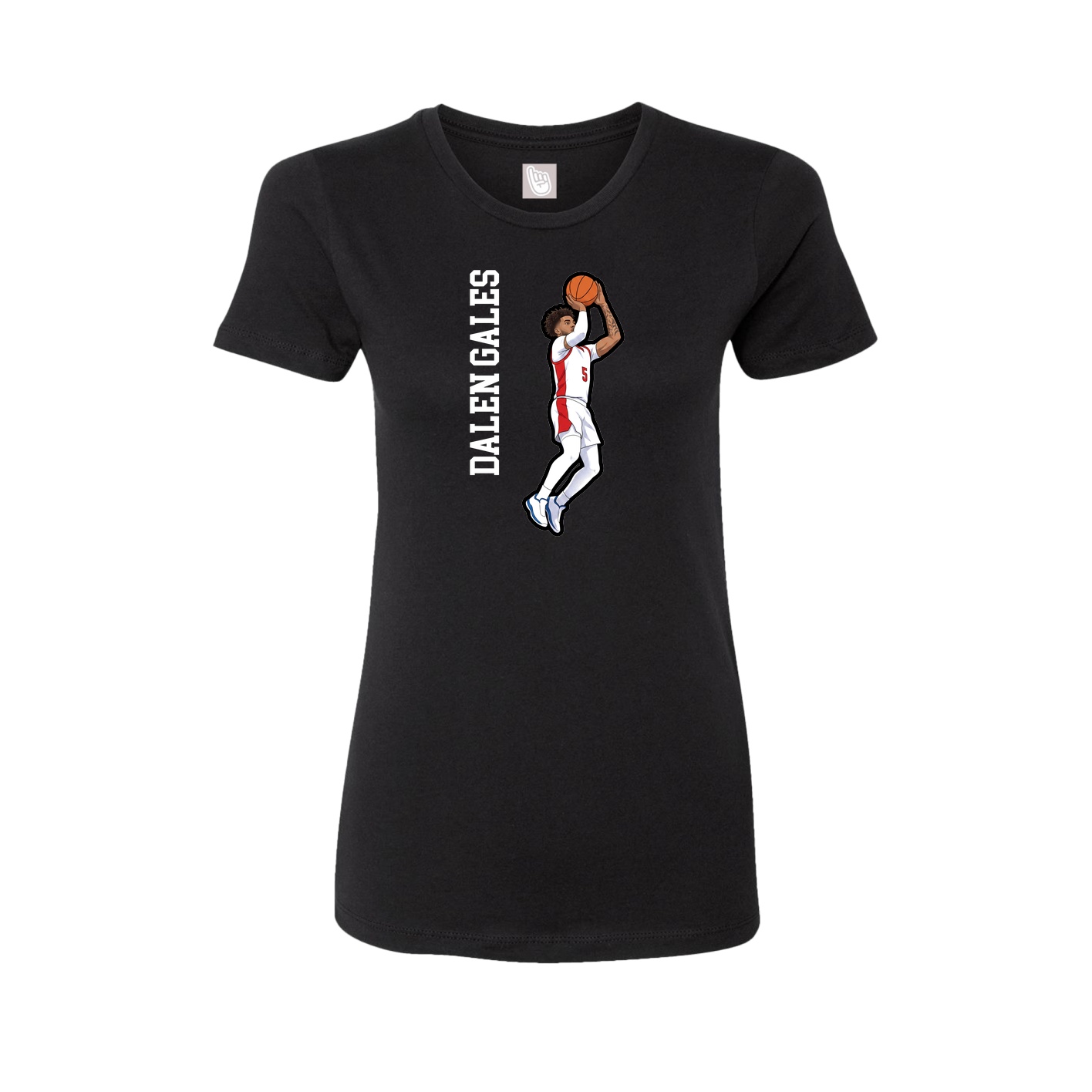 Womens Tee — Name Vertical in Black